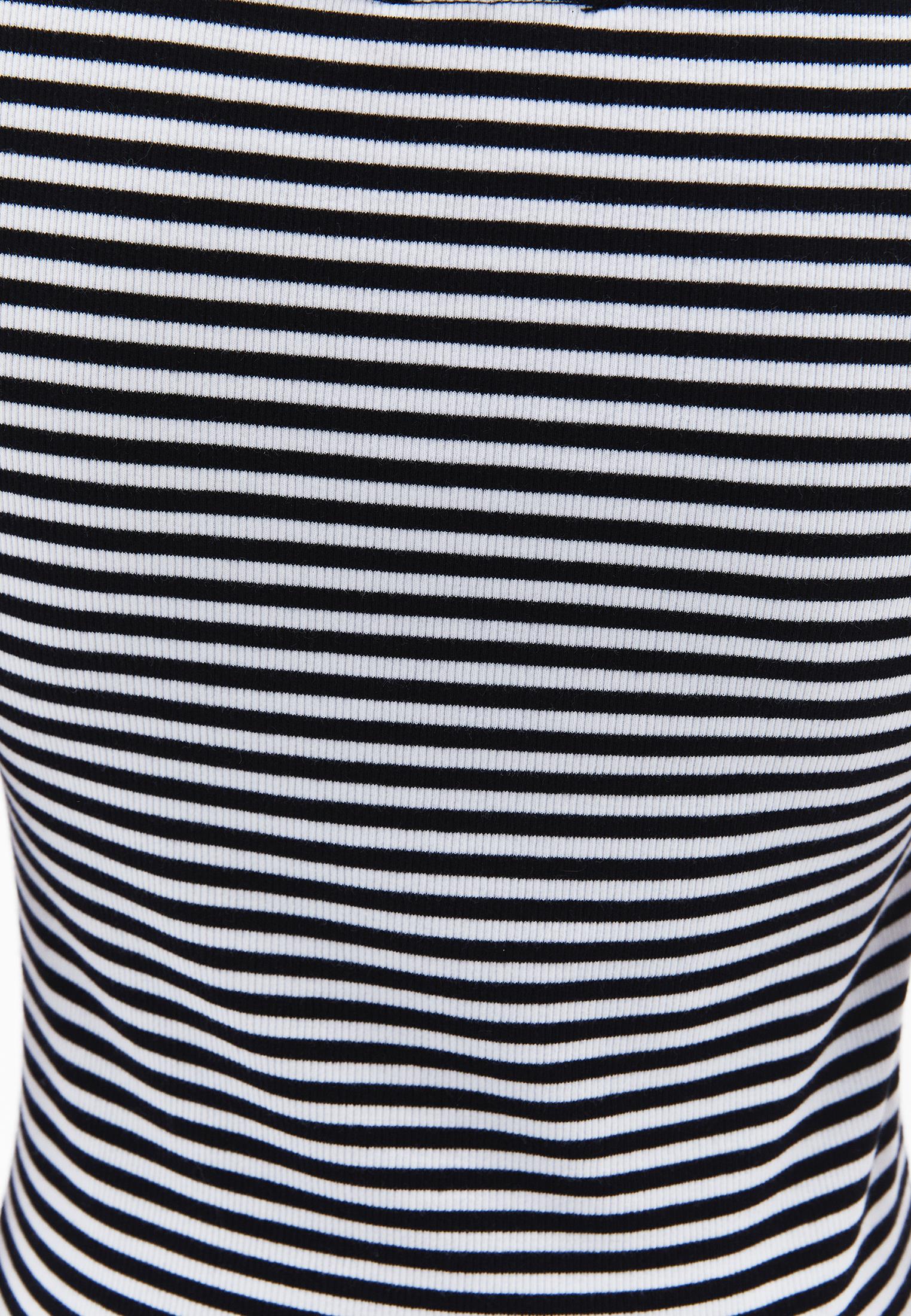 Boat Neck Bodycon T-Shirt - WHITE/BLACK