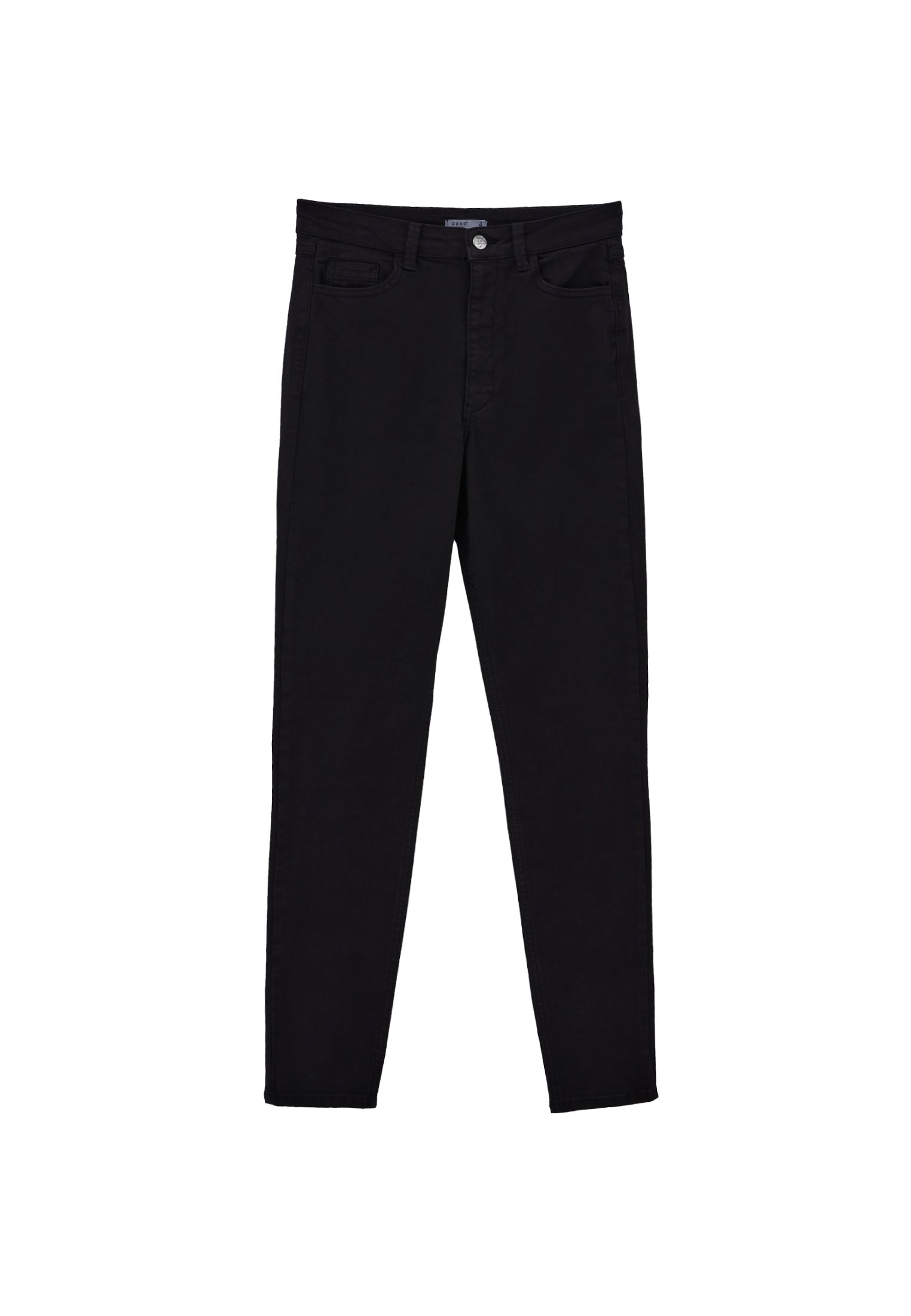 High Waist Skinny Standard Trousers - BLACK