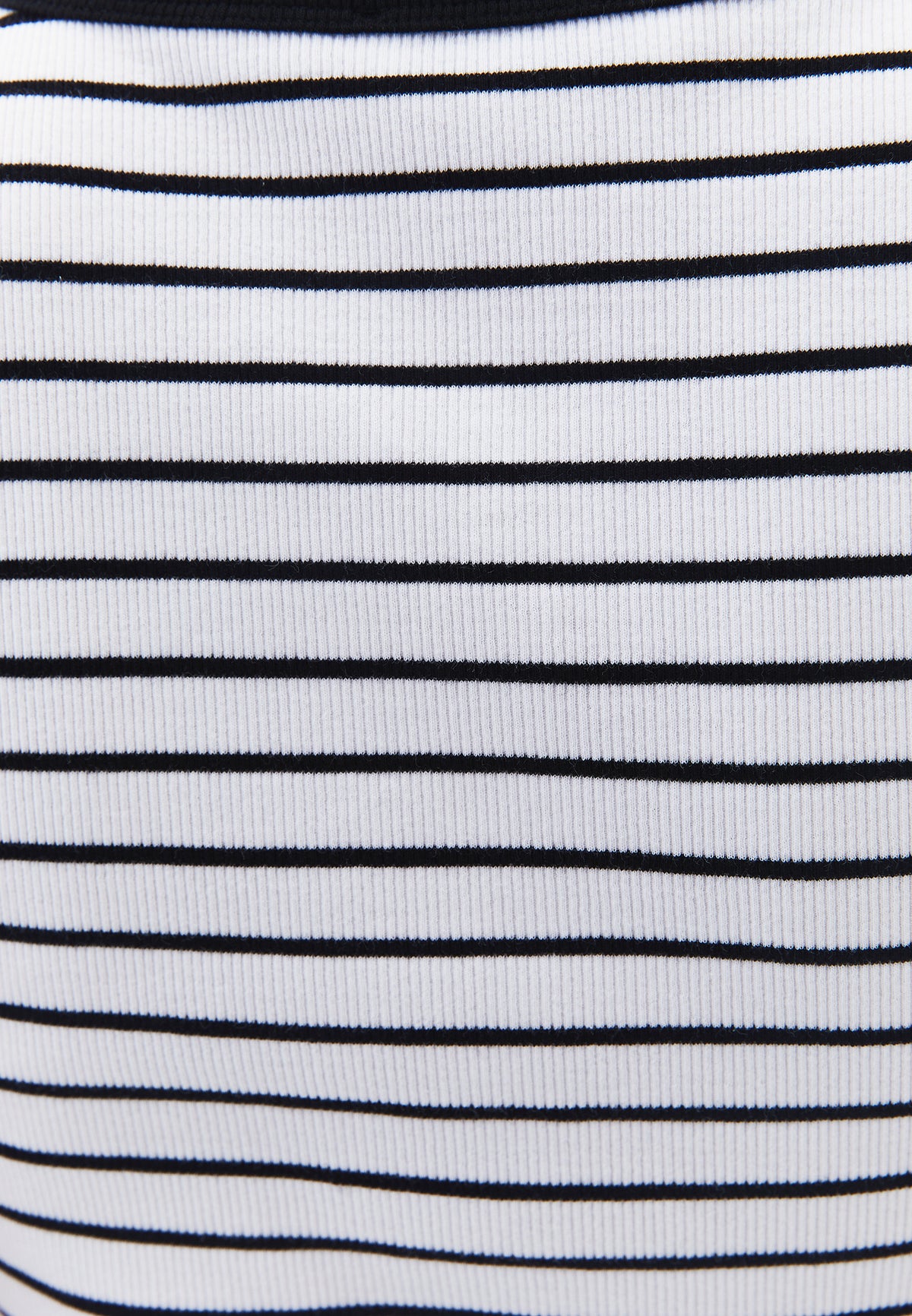 Crew Neck Striped Tank Top - WHITE/BLACK