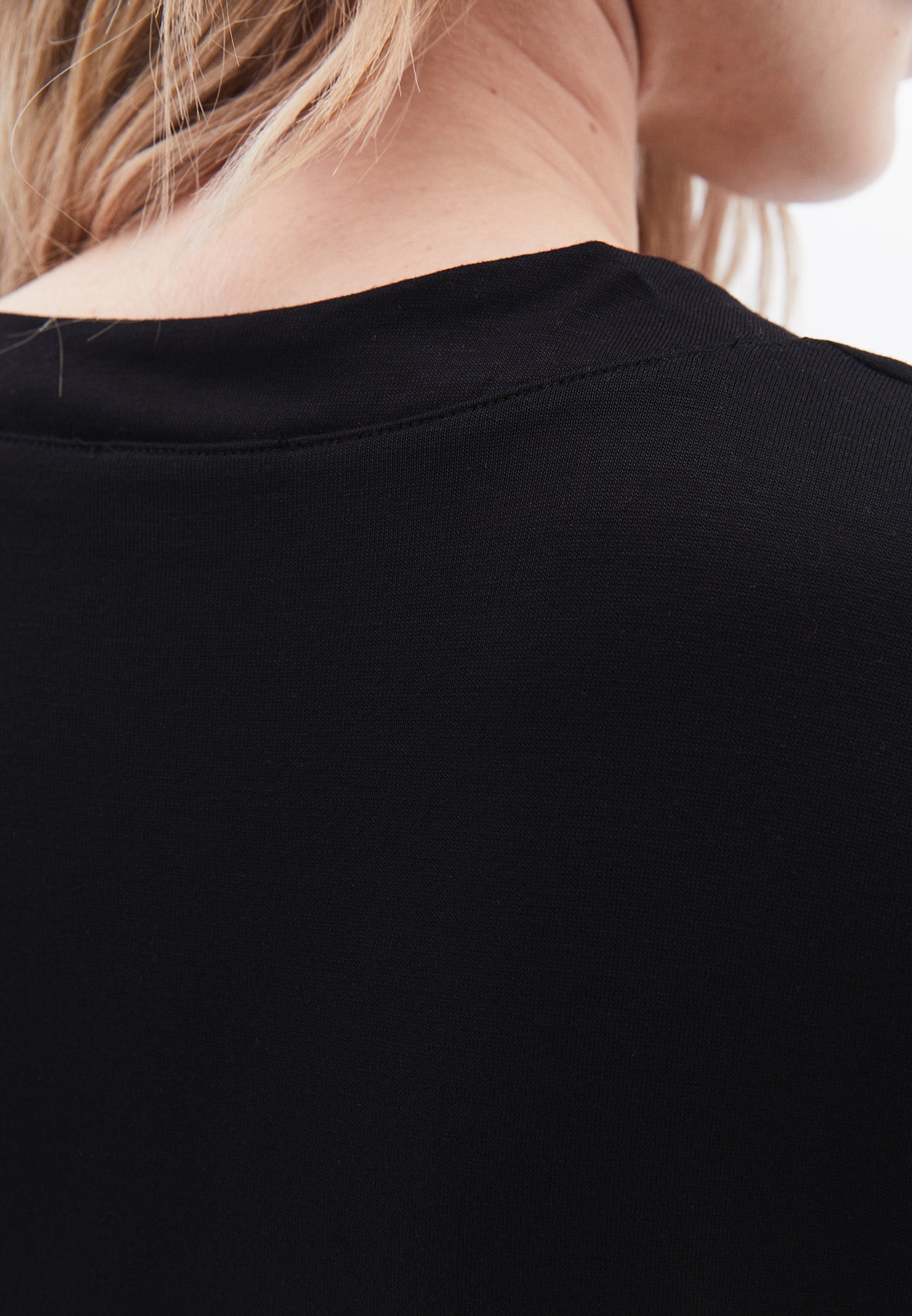 V Neck Oversize Short Sleeve T-Shirt - BLACK