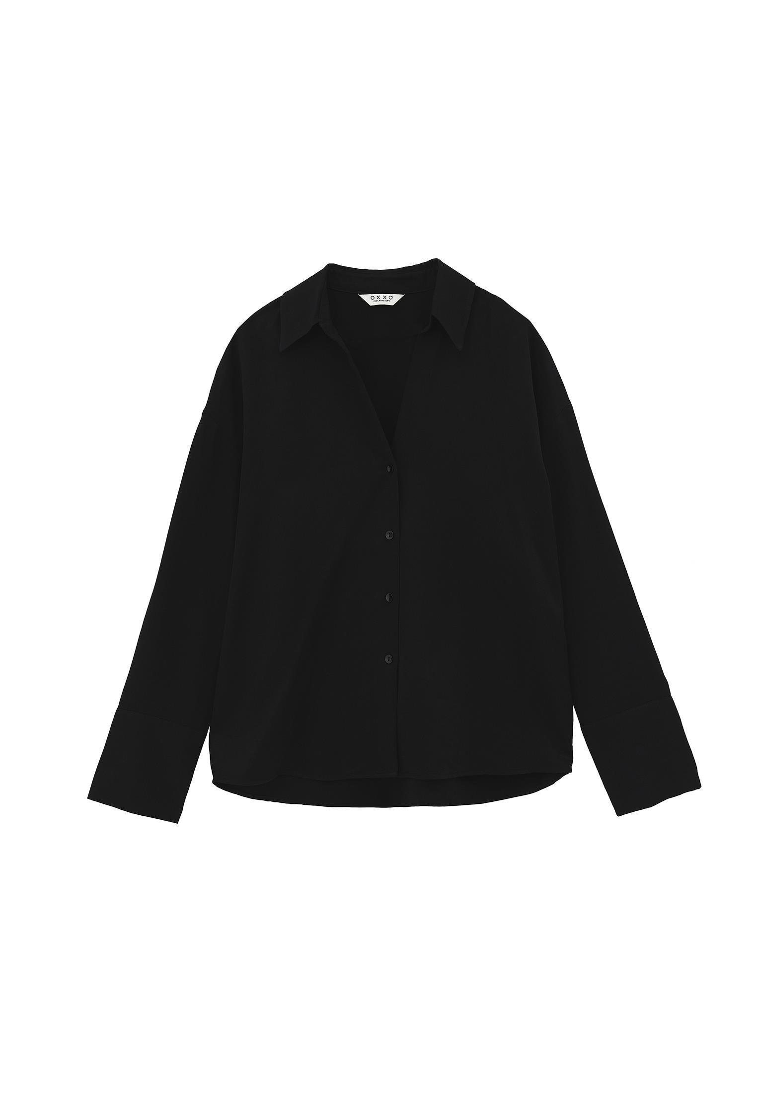 Loose Fit Button Detailed Shirt - BLACK