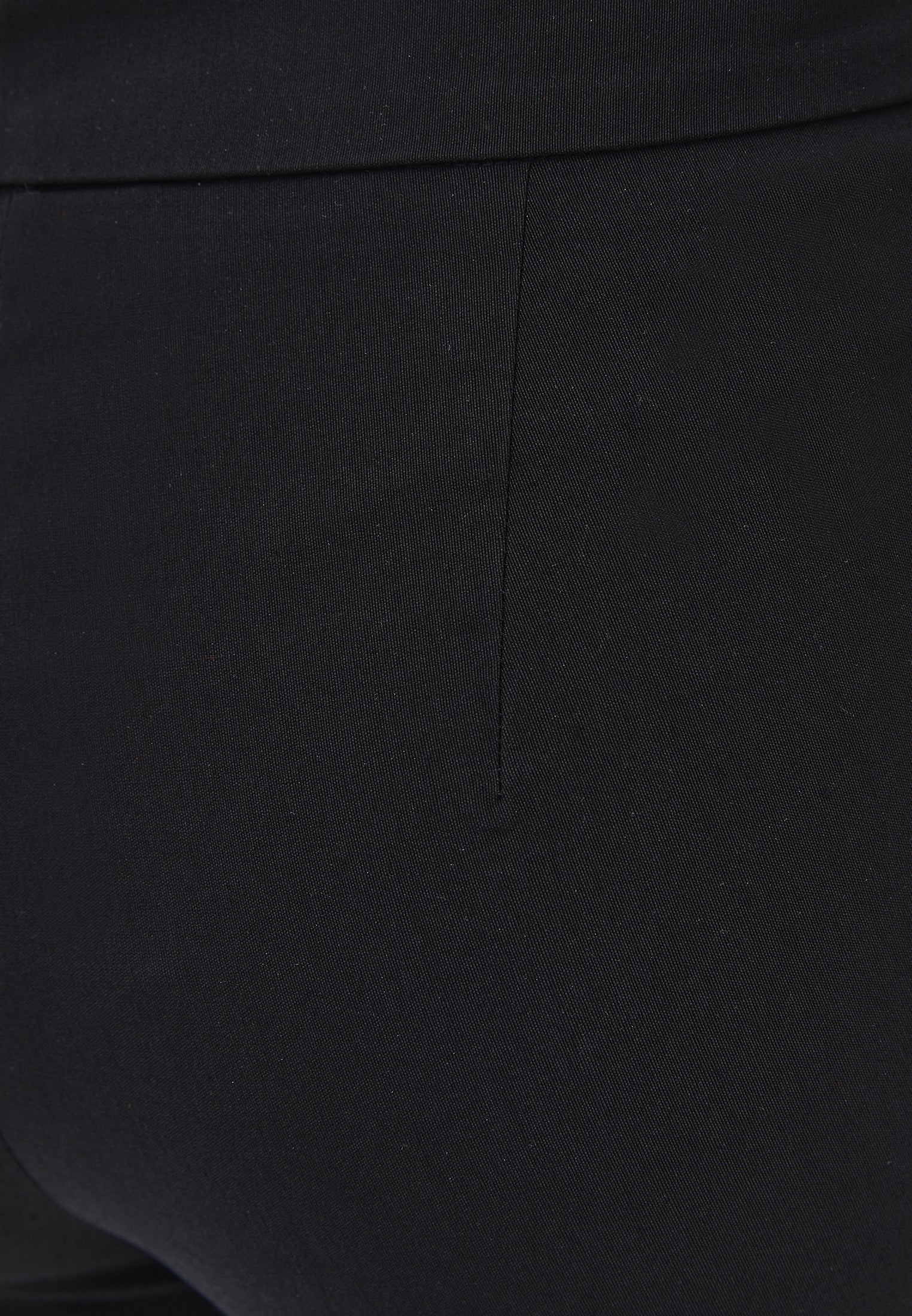 Normal Waist Slim Leg Capri Shorts - BLACK