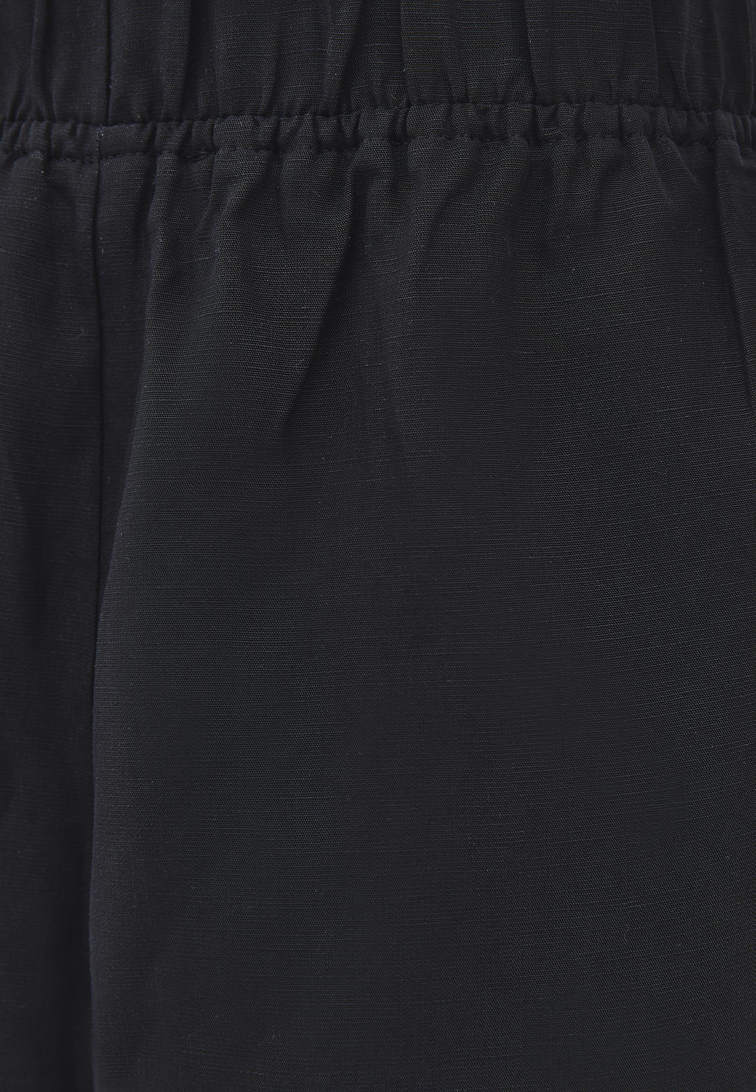 Balloon Form Elastic High Waist Carrot Pants - BLACK