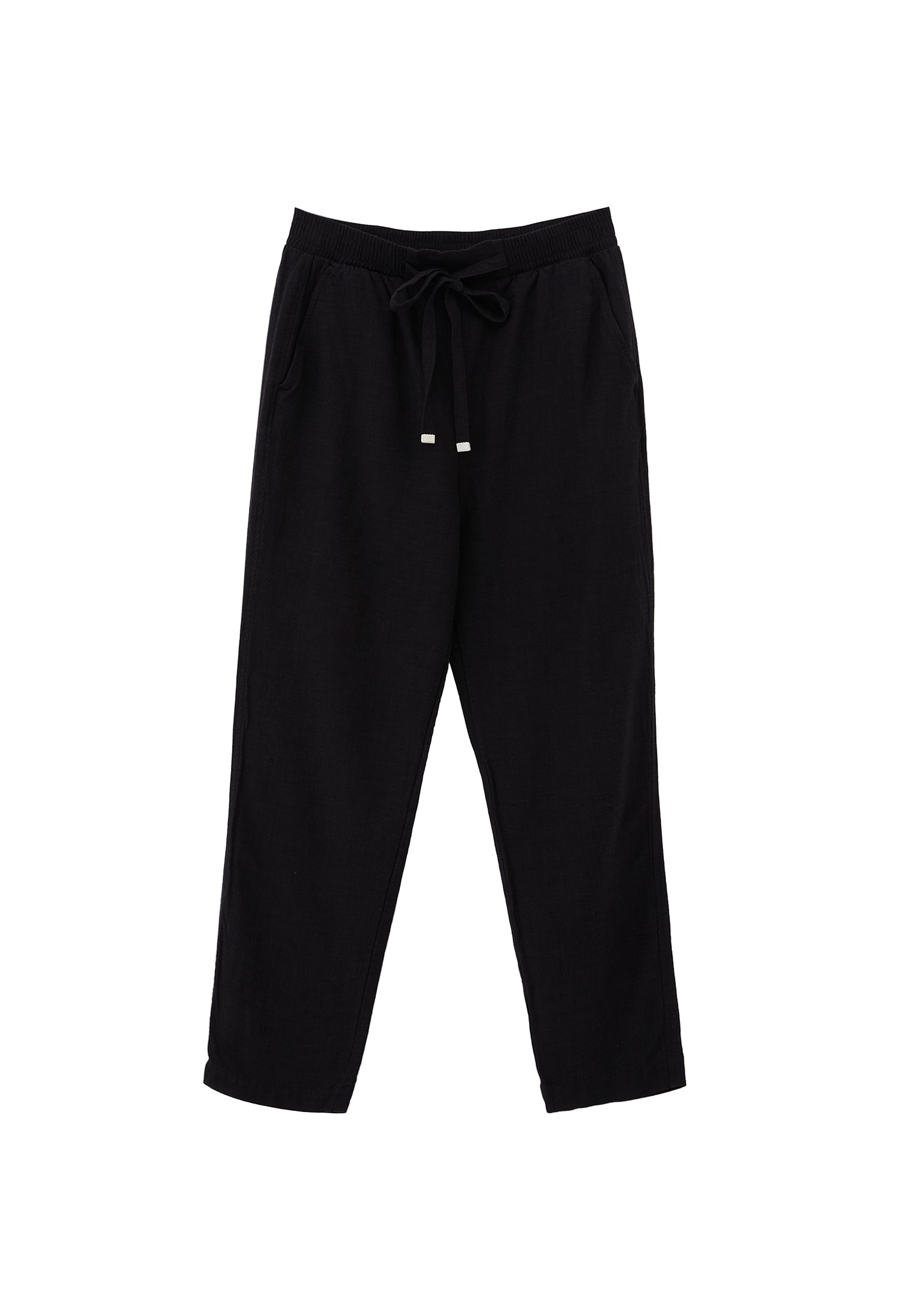 Elastic Carrot Fit Trousers - BLACK