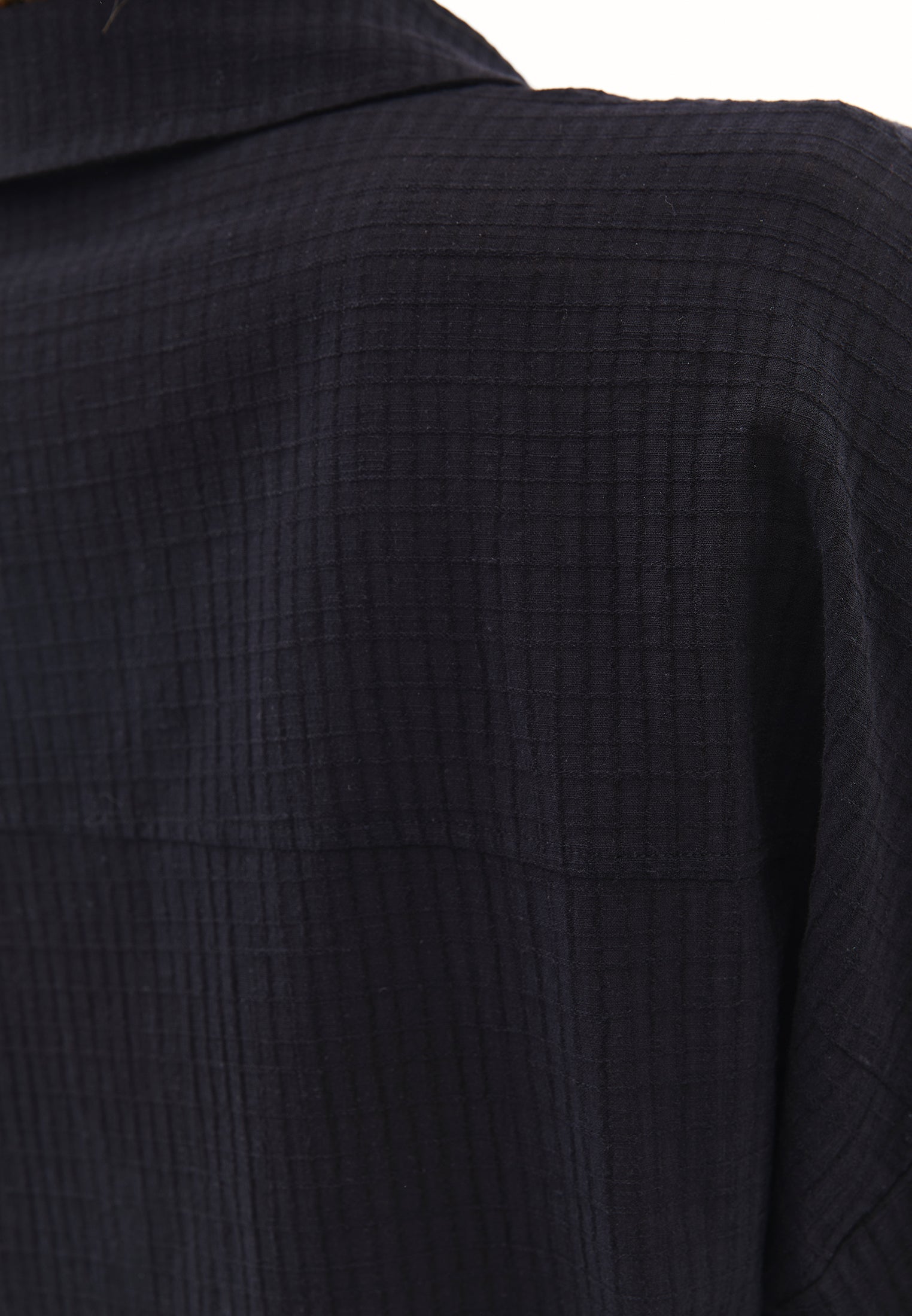 Shirt Collar Oversize Button Detailed Standard Shirt - BLACK