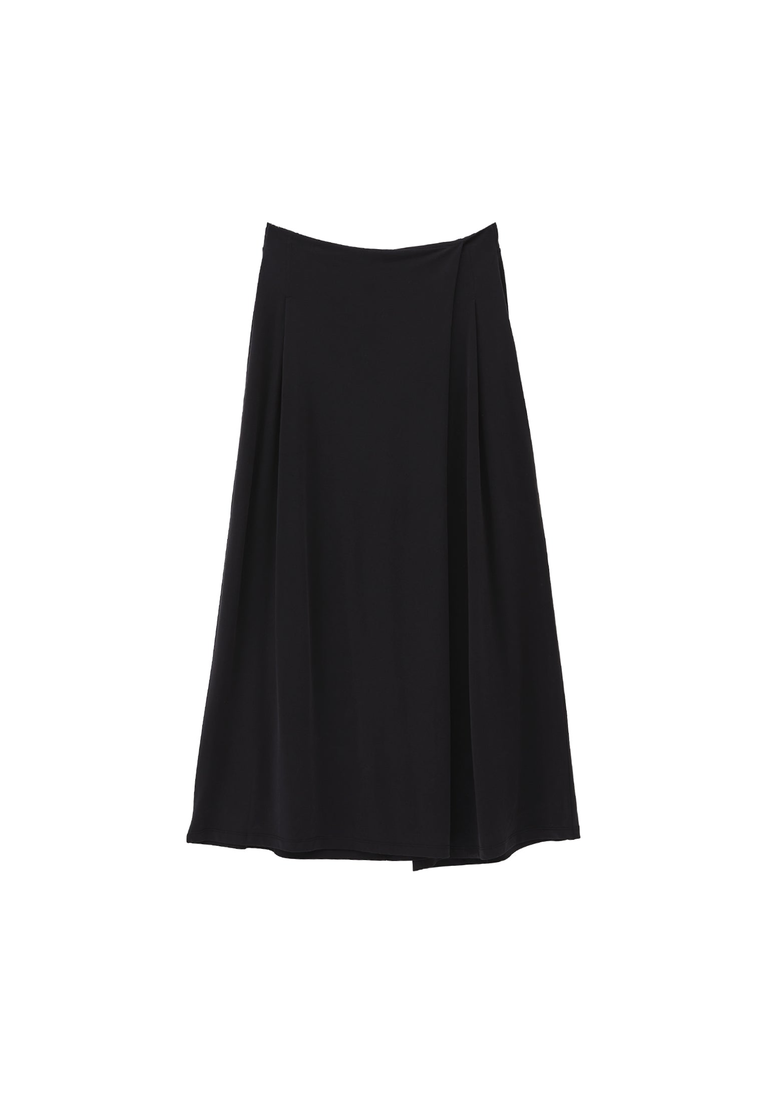 High Waist Elasticated Culotte Pants - BLACK