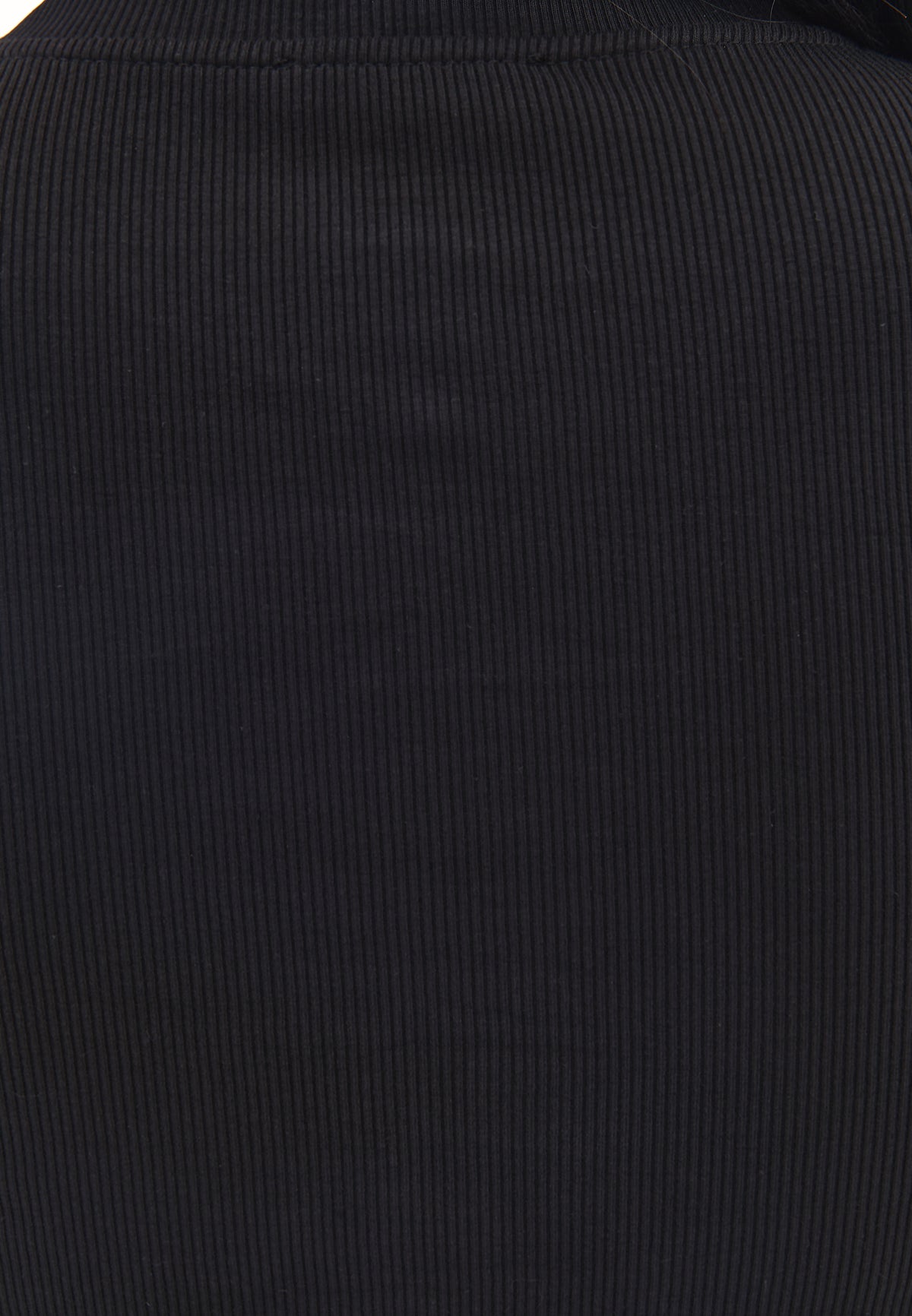 Long Sleeve Crew Neck Bodycon T-Shirt - BLACK