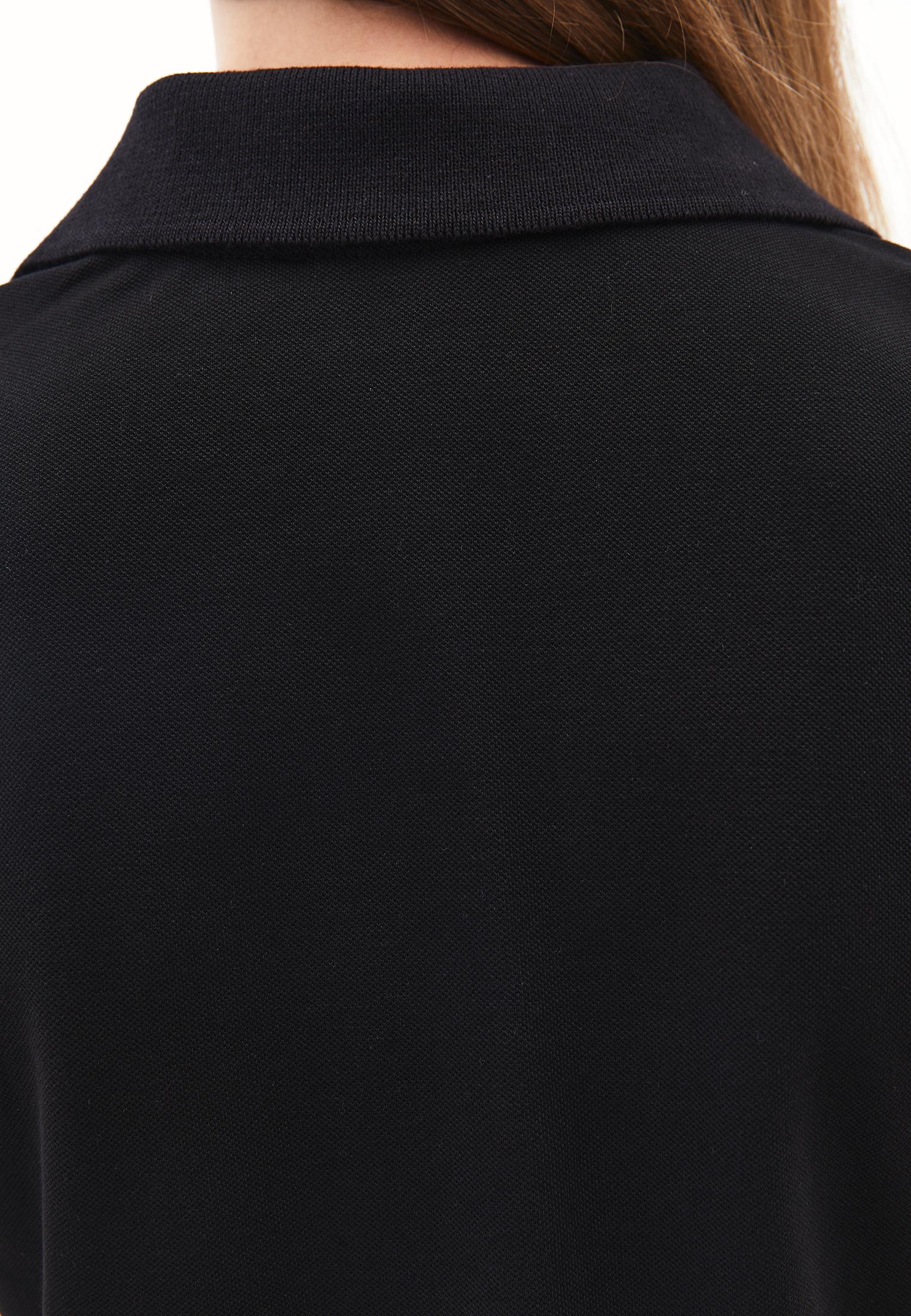Polo Collar Short Sleeve Standard T-Shirt - BLACK