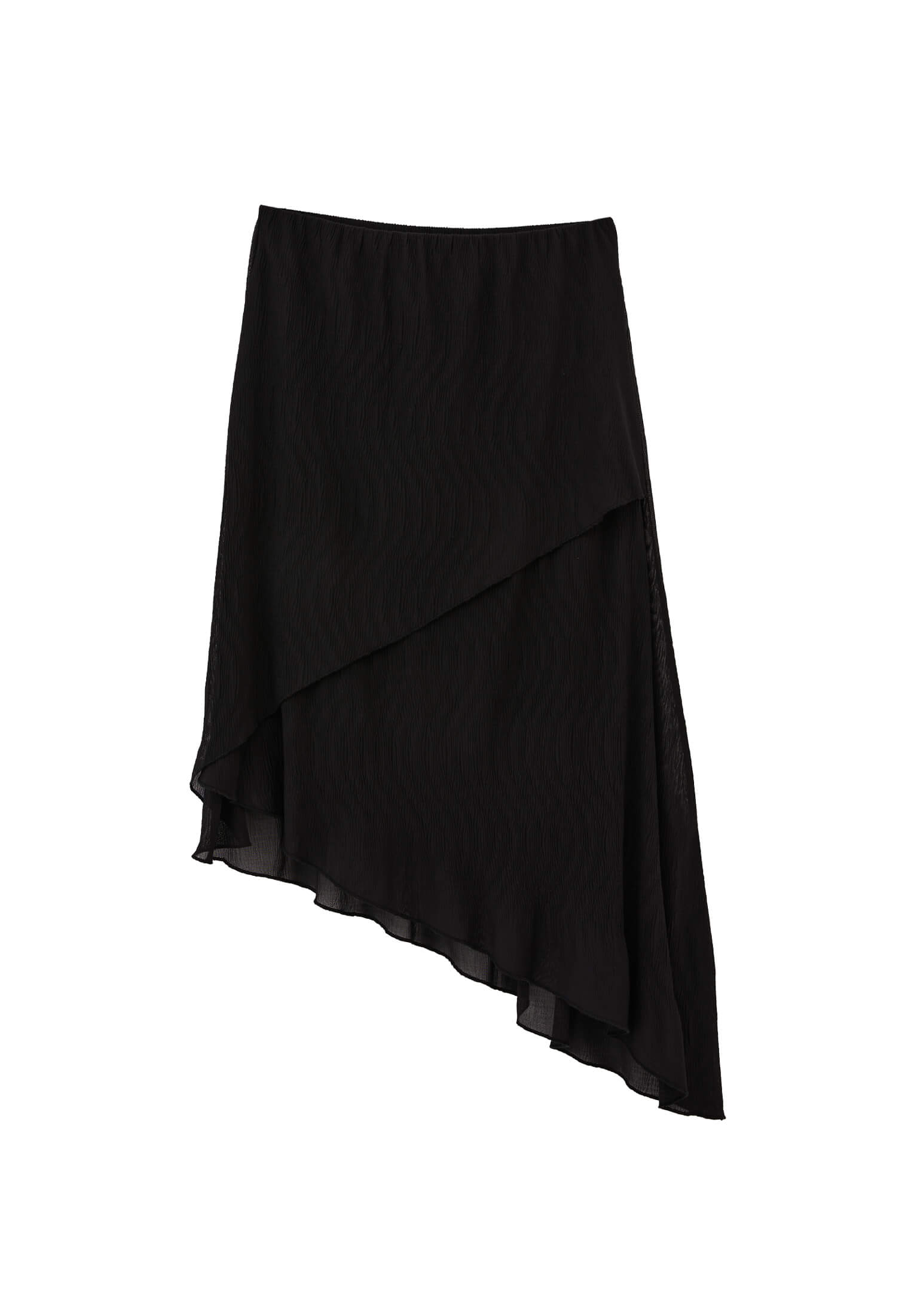 Wrap High Waist Maxi Skirt - BLACK
