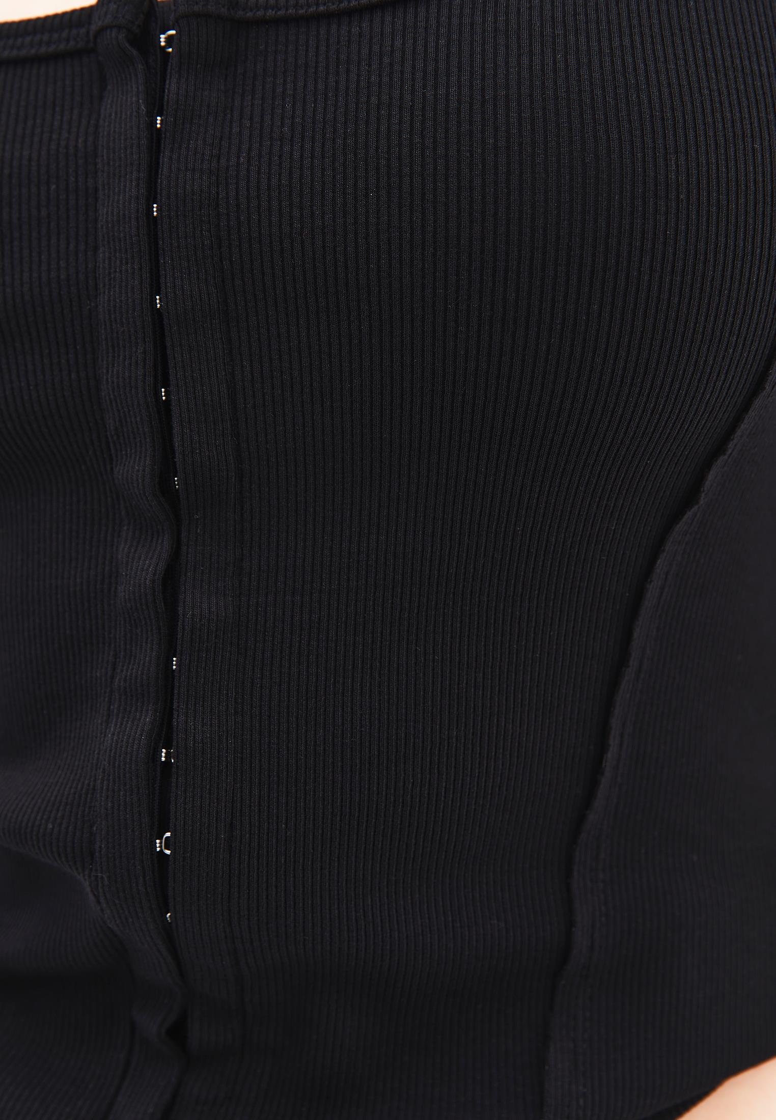 U Neck Bodycon Tank Top - BLACK