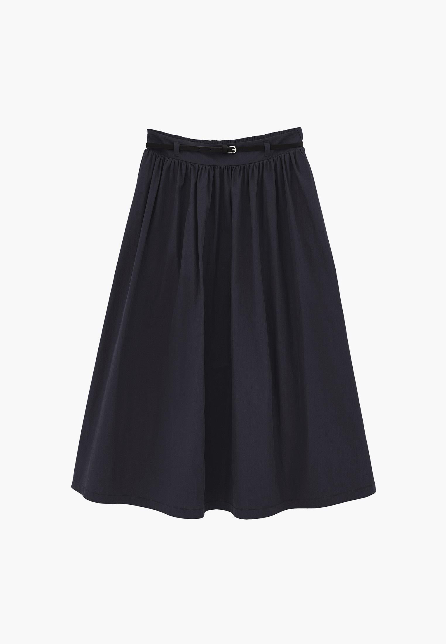 A-Line Long Skirt - BLACK