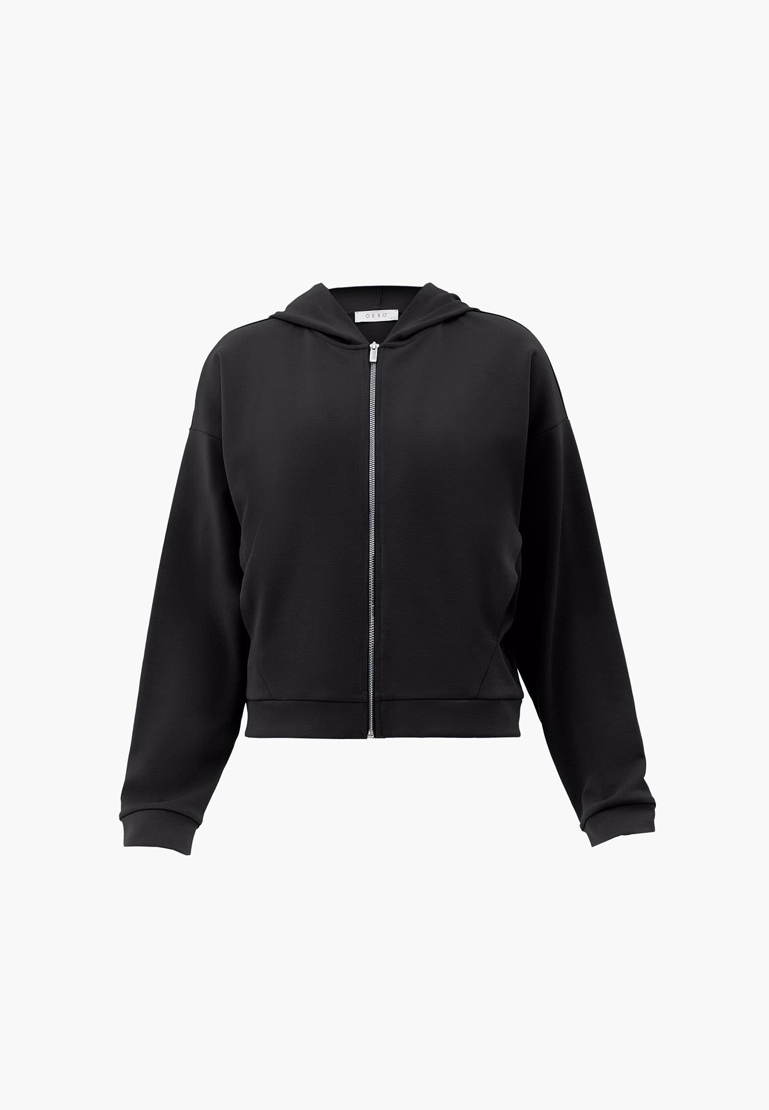 Long Sleeved Sweatshirt With Pocket Detail - BLACK