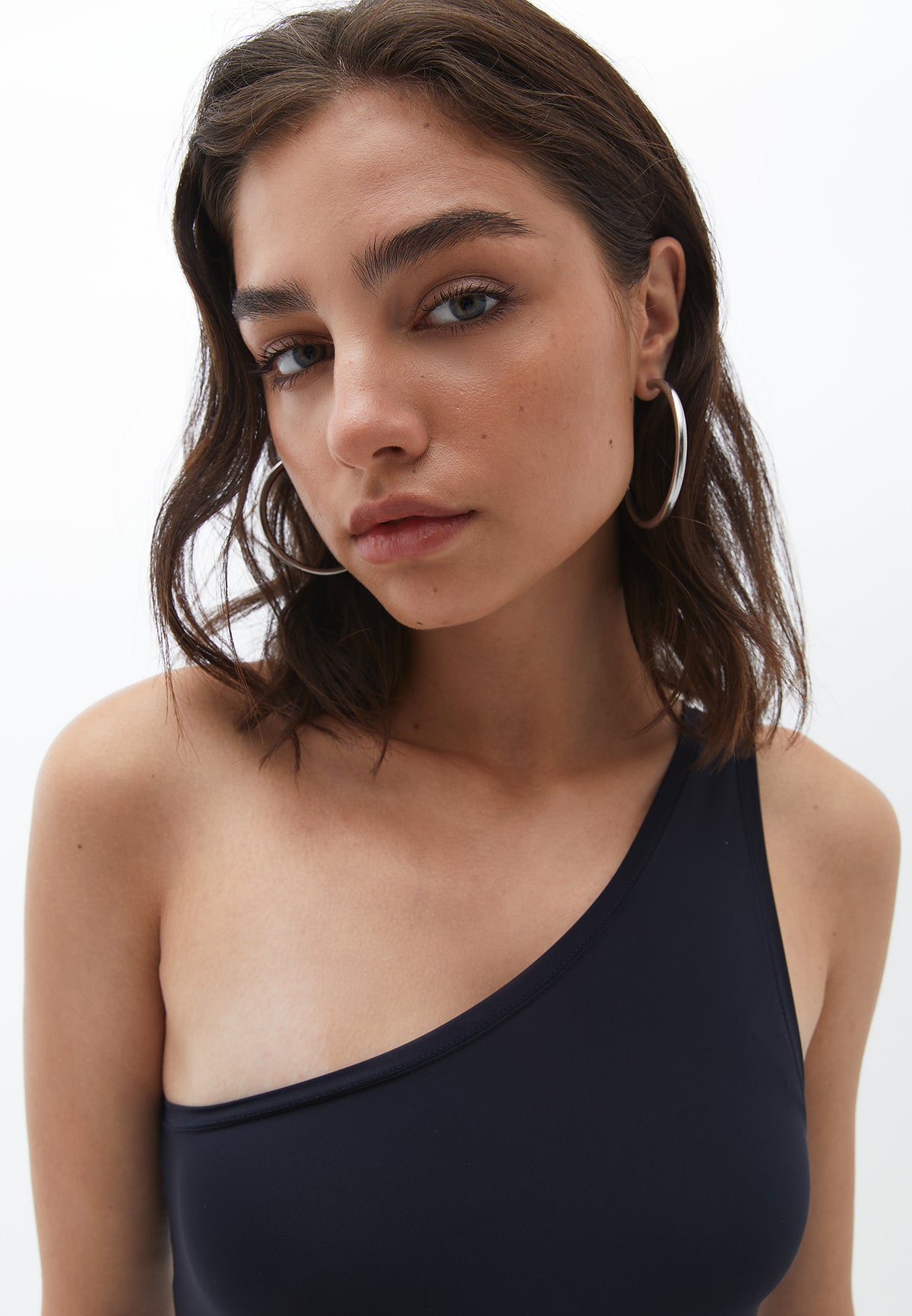 One Shoulder Long Dress - BLACK