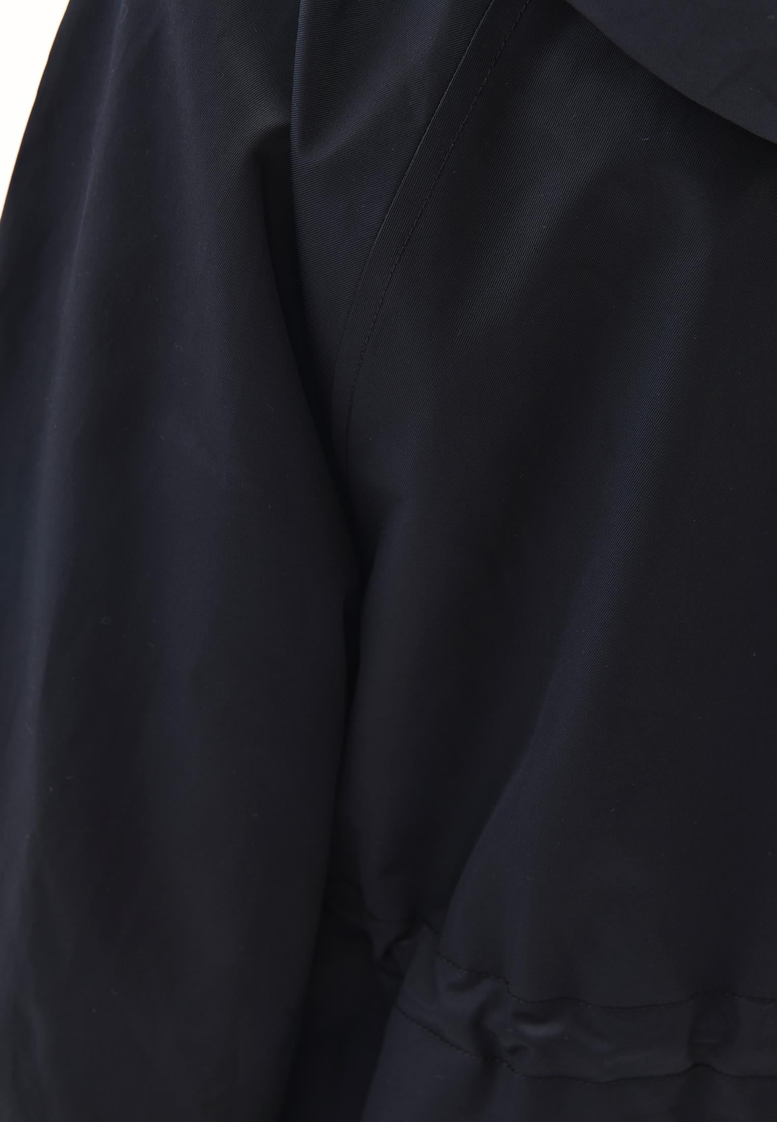 Hooded Midi Coat - BLACK