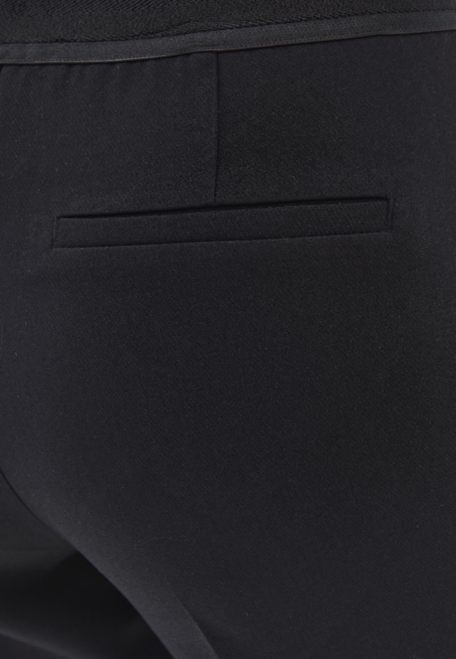Slim Fit High Waist Pants - BLACK