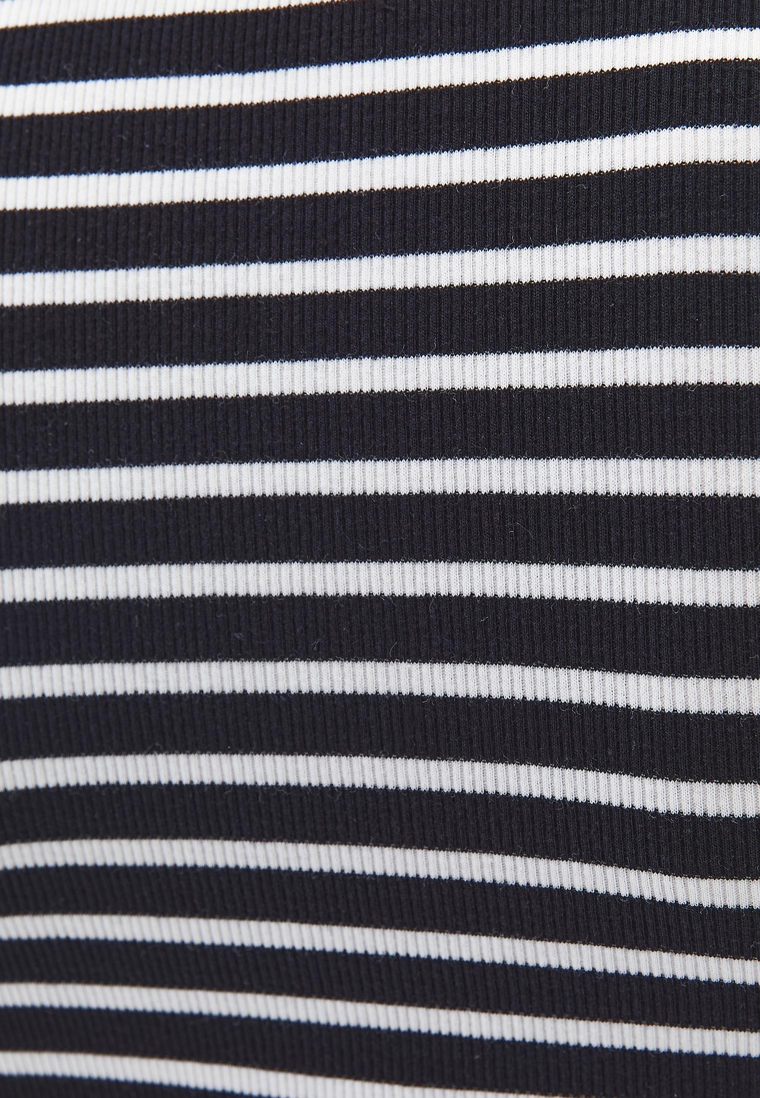 Long Sleeve T-Shirt With Ribbed Knit, Slit Details And Crew Neck - ICE MILK/BLACK