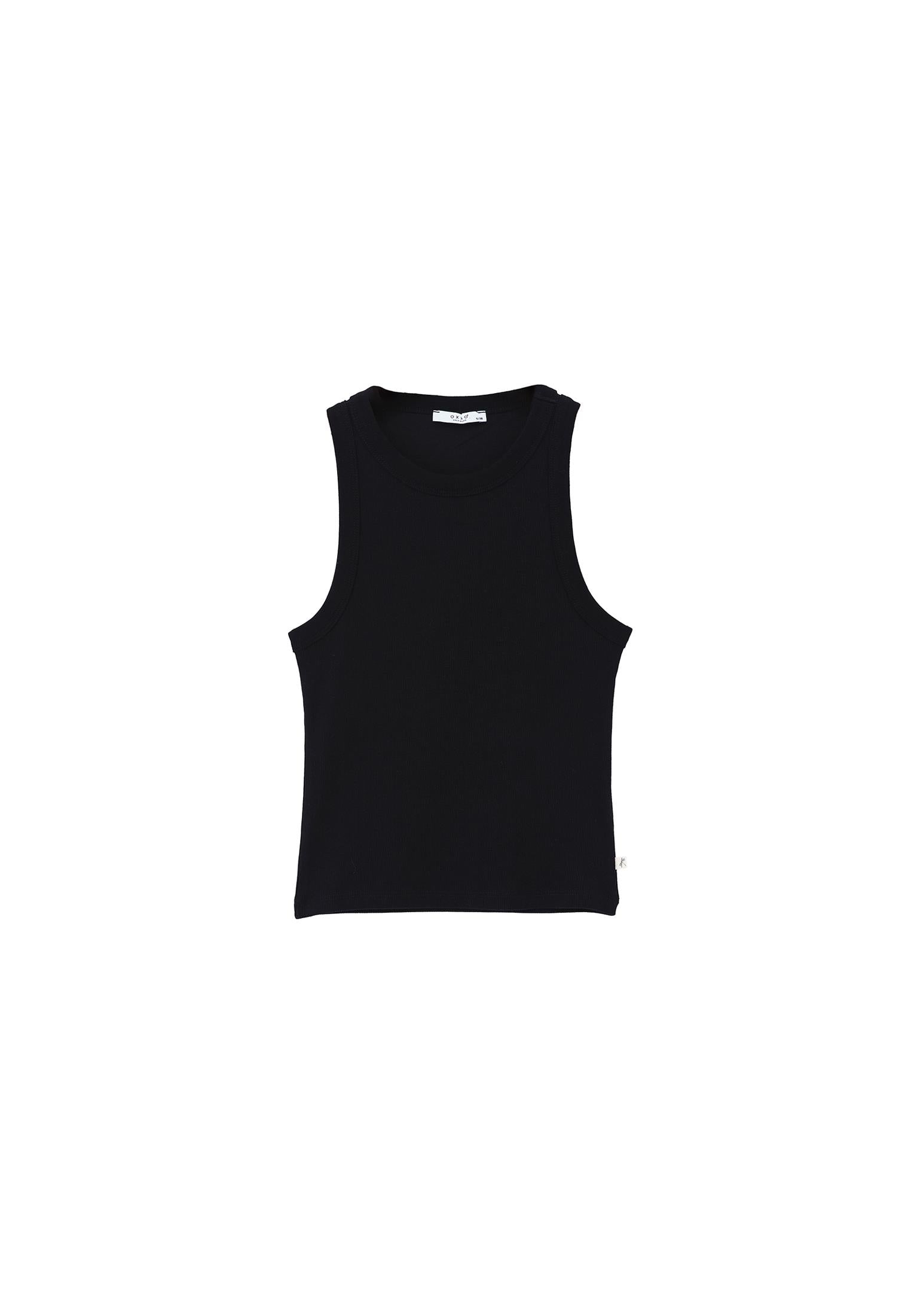 Halter Neck Sleeveless Tank - BLACK