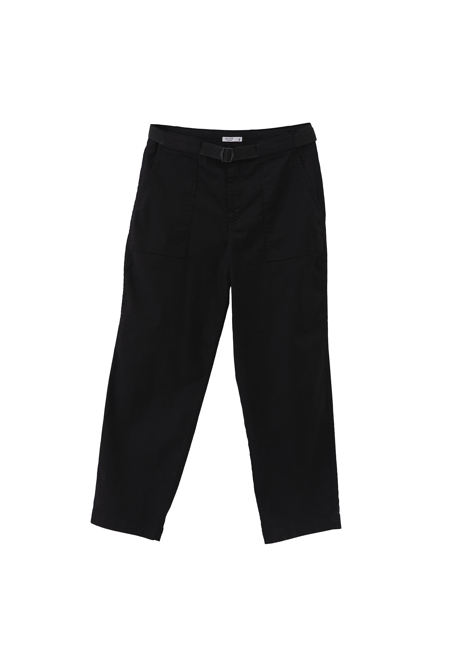 Carrot Fit Trousers - BLACK