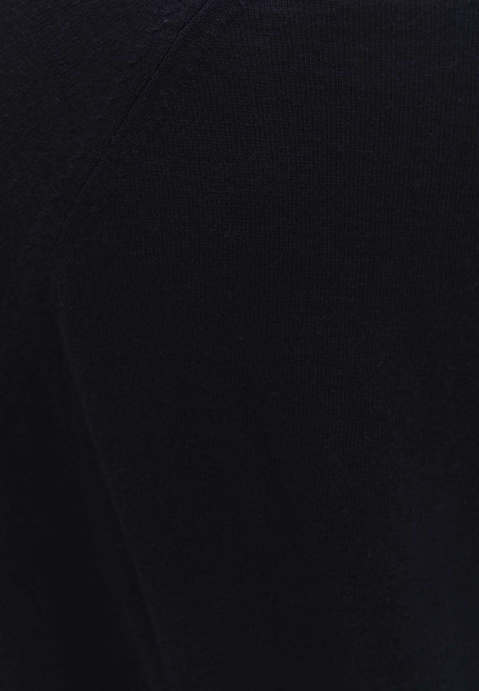 V Neck Raglan Sleeve Sweater - BLACK