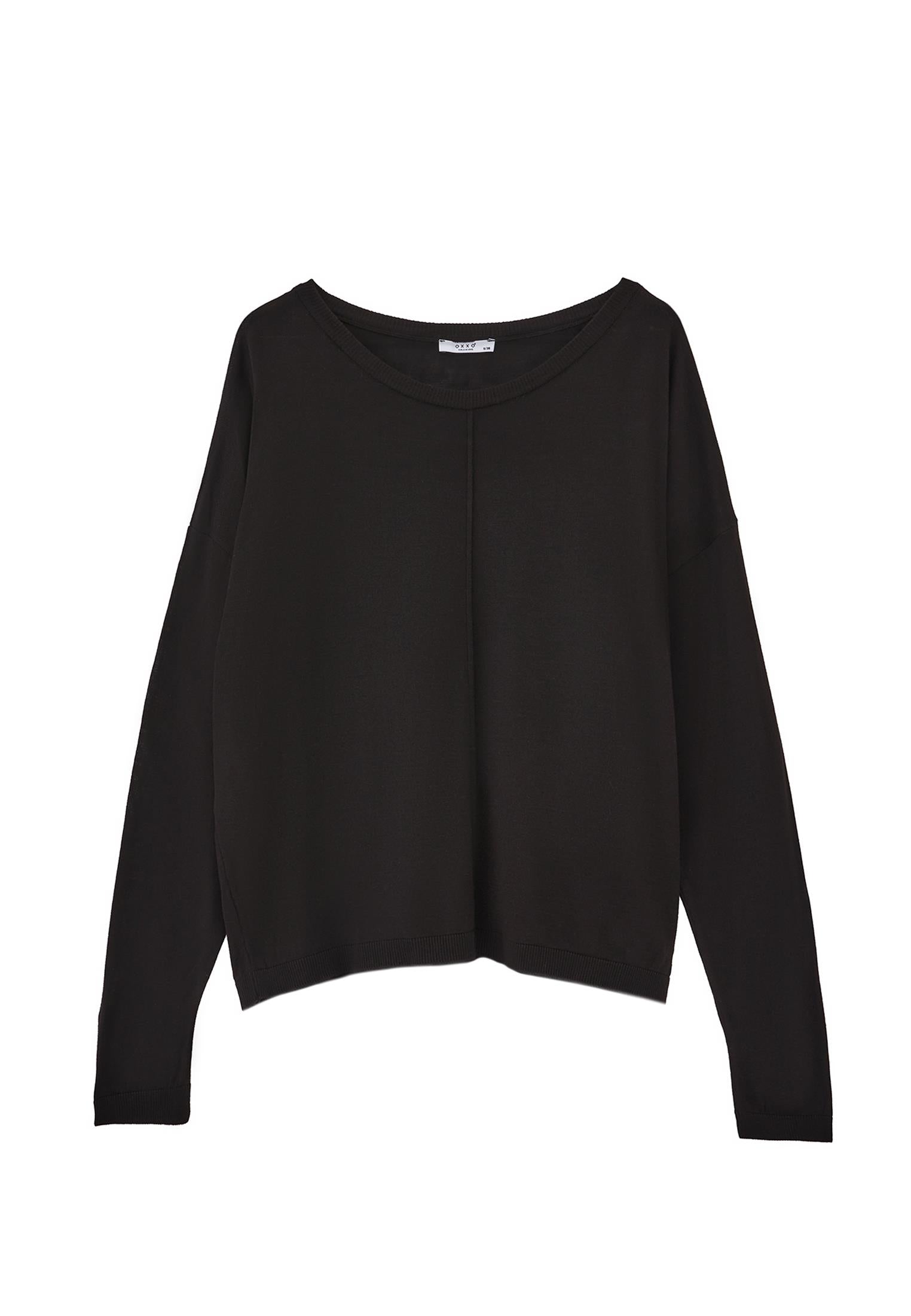 Winter Boat Neck Sweater - BLACK