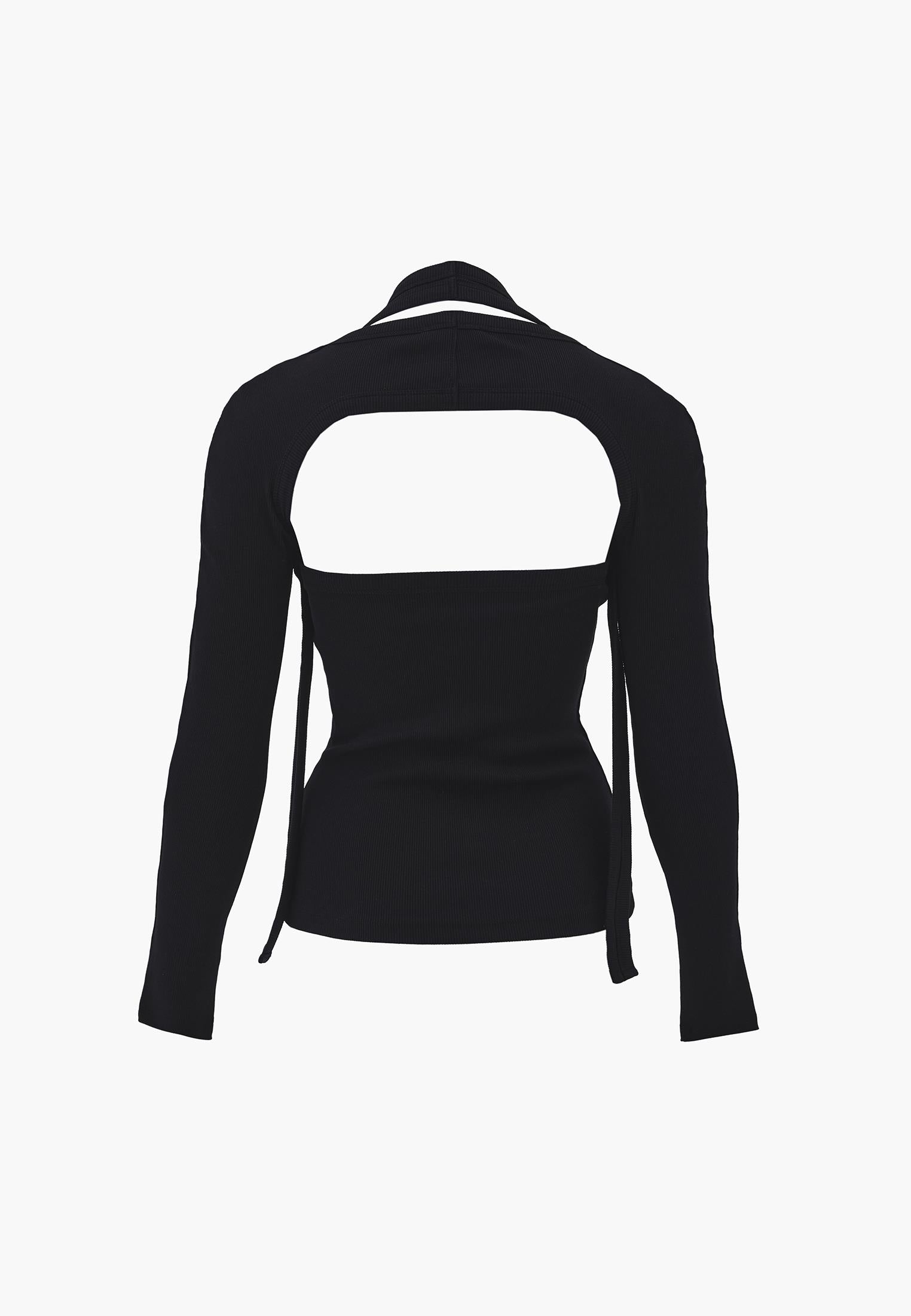 Halter Neck Sleeveless Blouse - BLACK