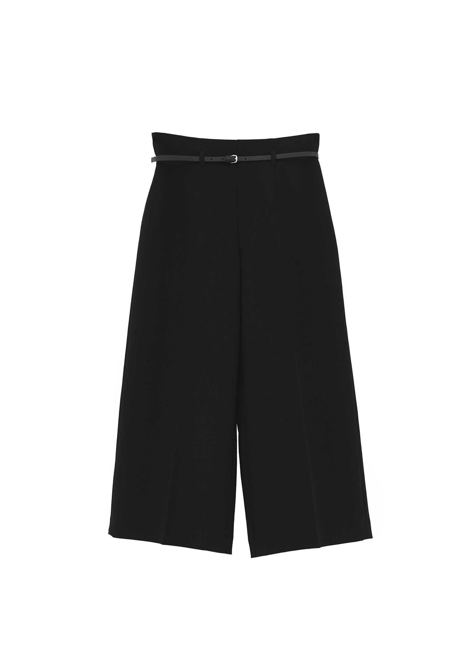 Ultra High Waist Wide Leg Pants - BLACK