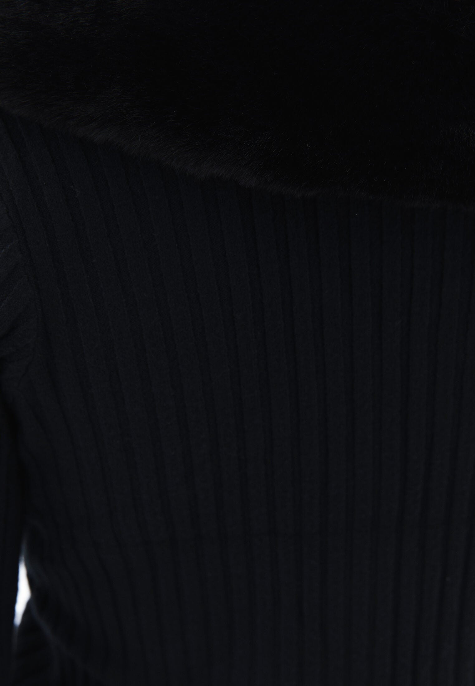 Wide Collar Standard Cardigan - BLACK
