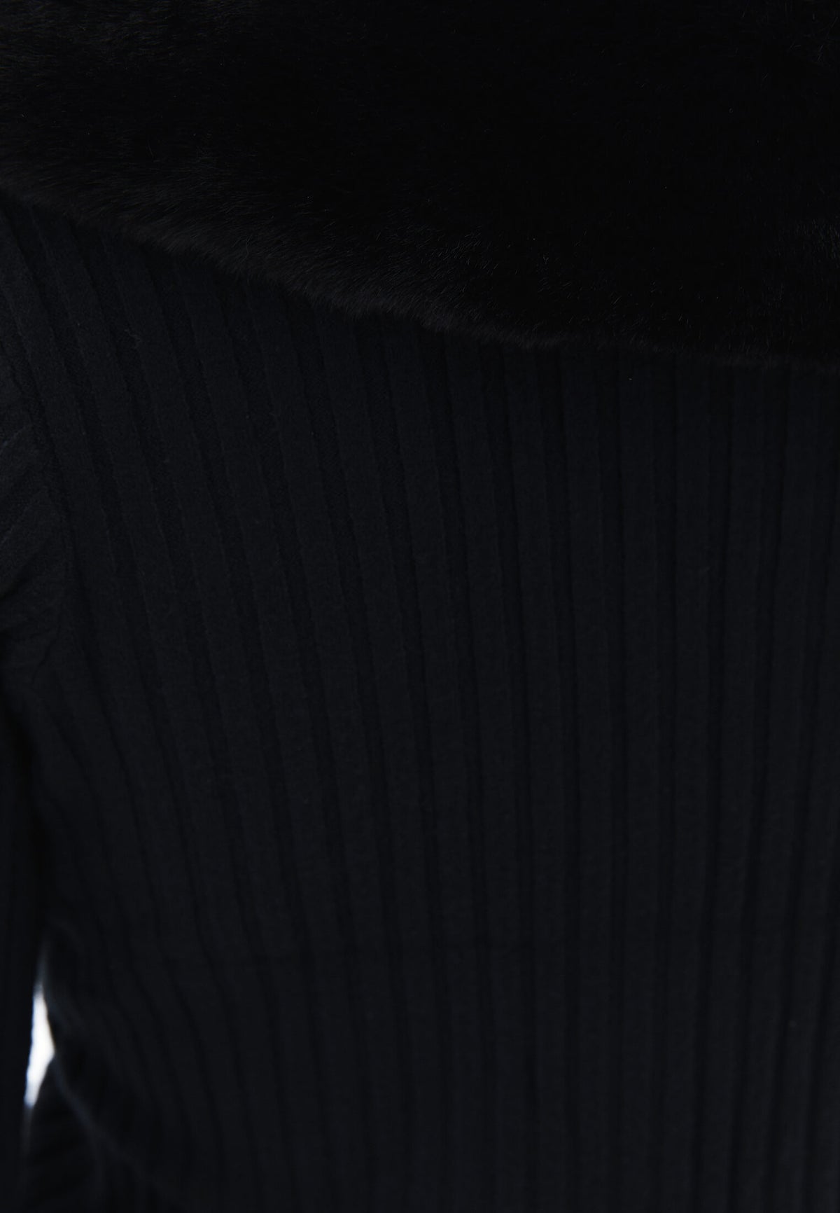 Wide Collar Standard Cardigan - BLACK