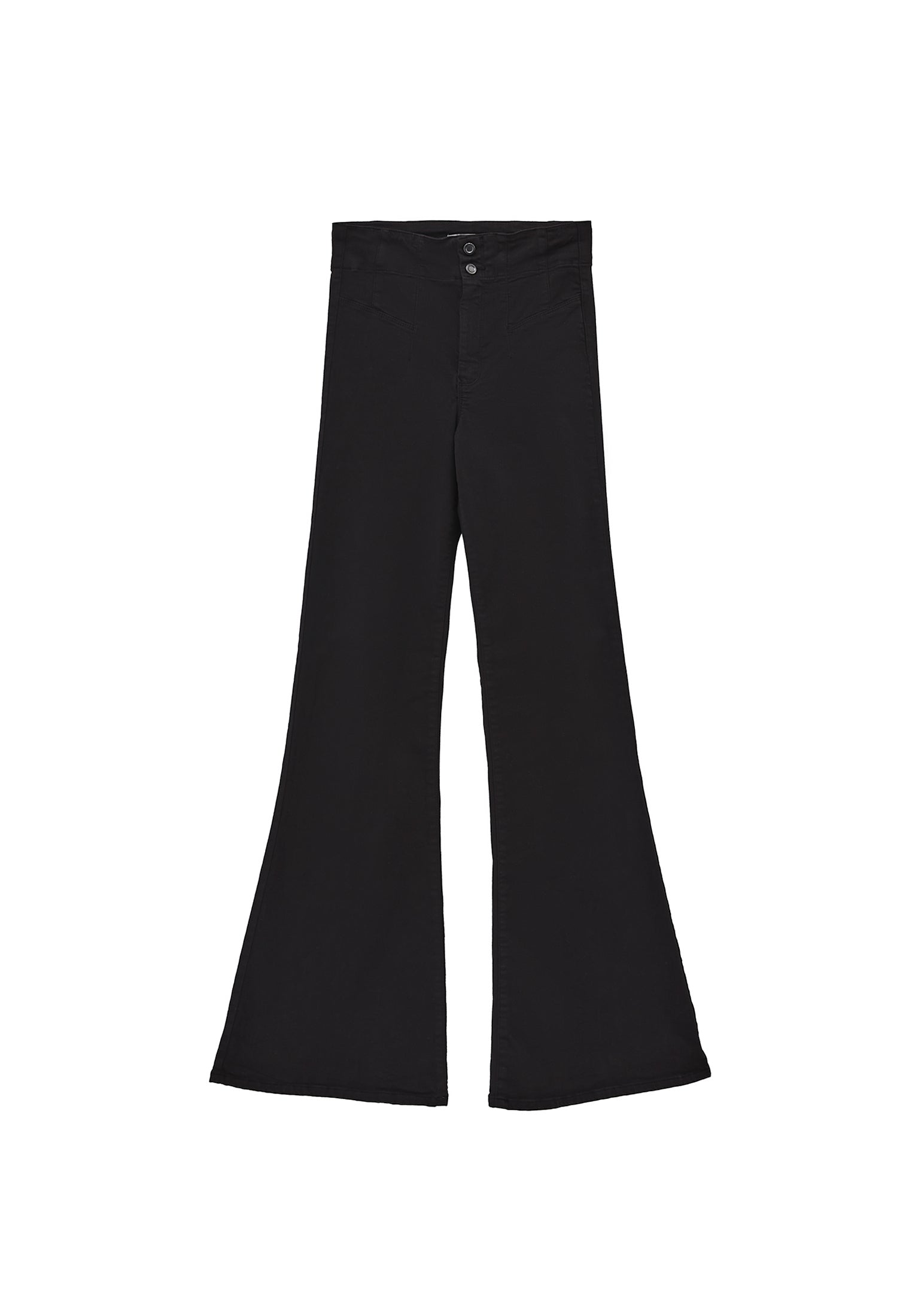 Long Slit Spanish Flared Pants - BLACK