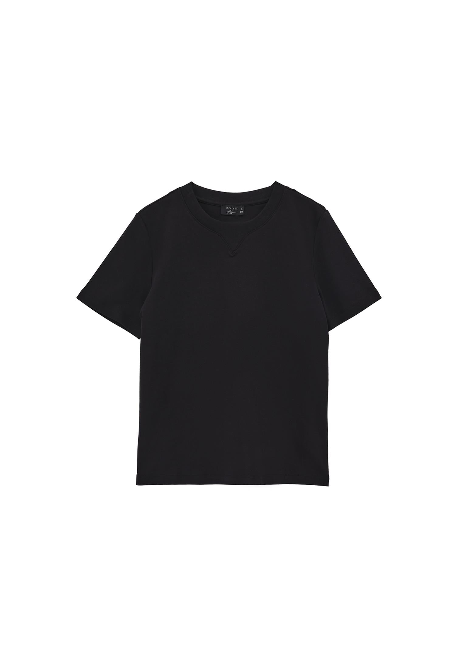 Crew Neck Short Sleeve T-Shirt - BLACK
