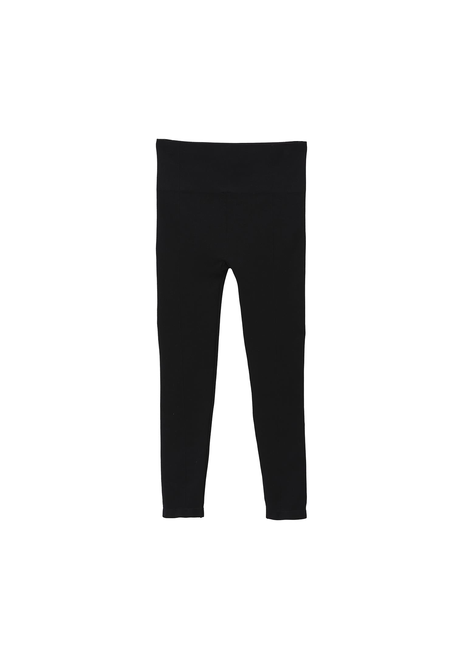 High Waist Elastic Leggings - BLACK