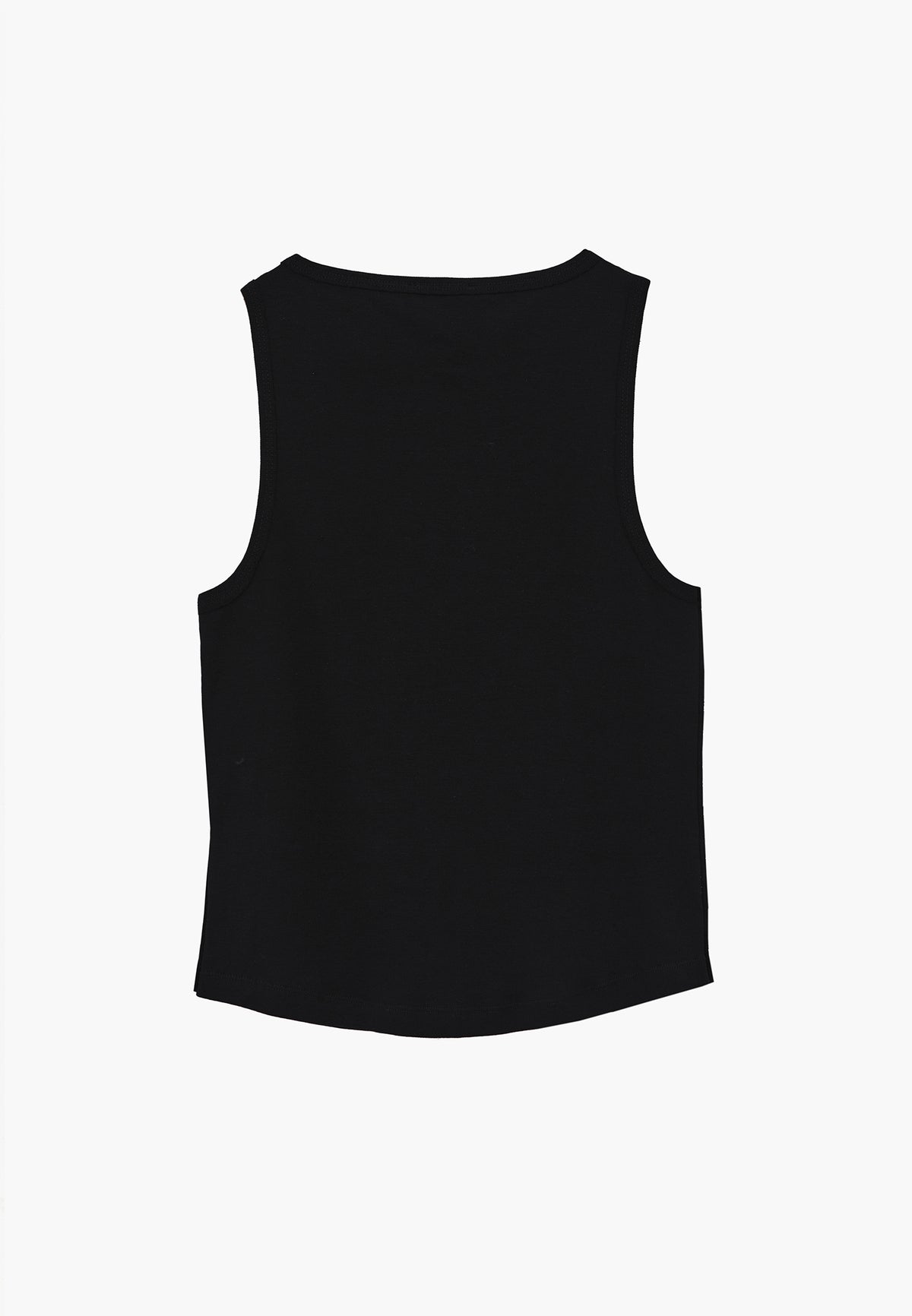 Crew Neck Button Detailed Tank Top - BLACK