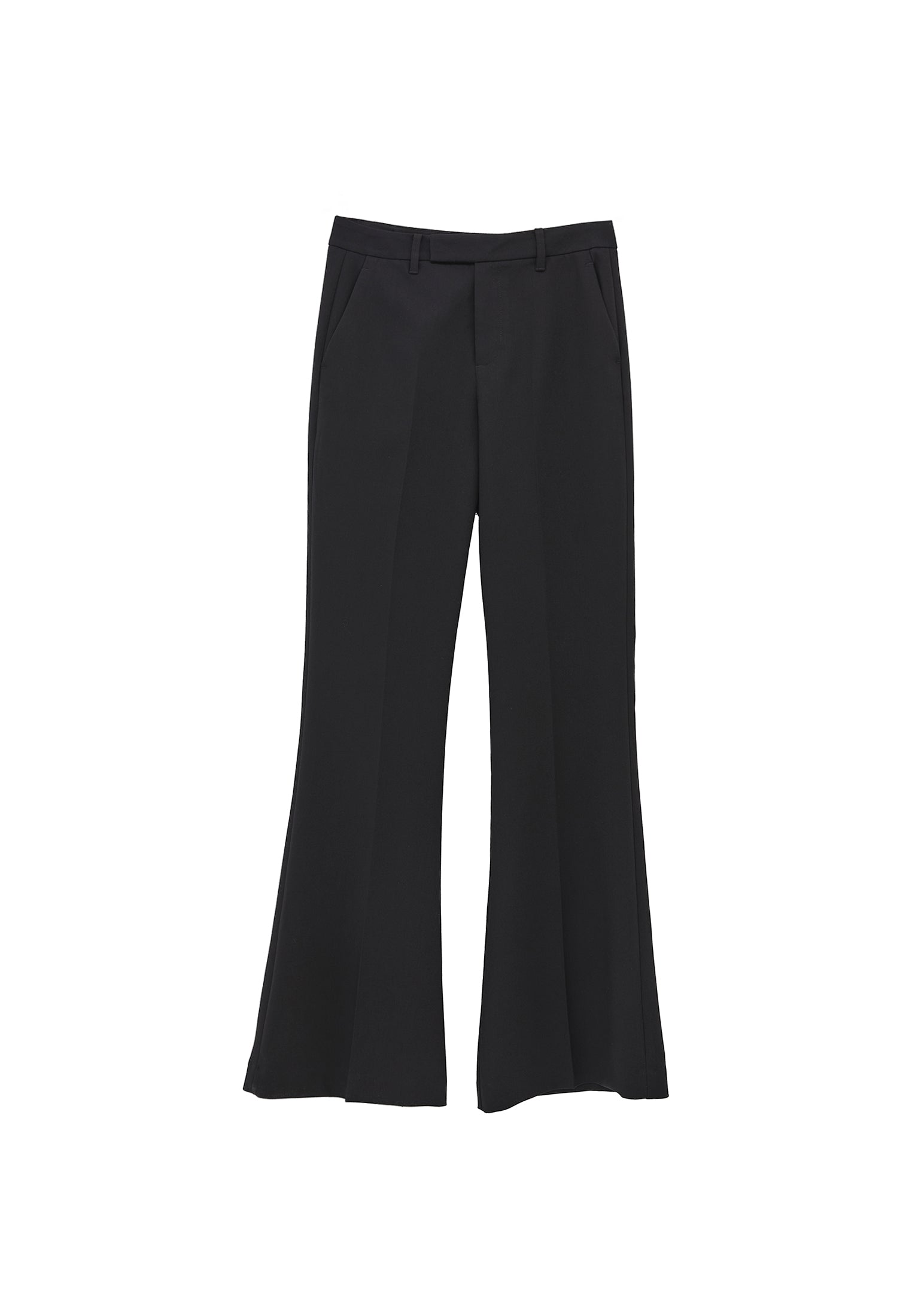 Spanish Leg High Waist Pants - BLACK