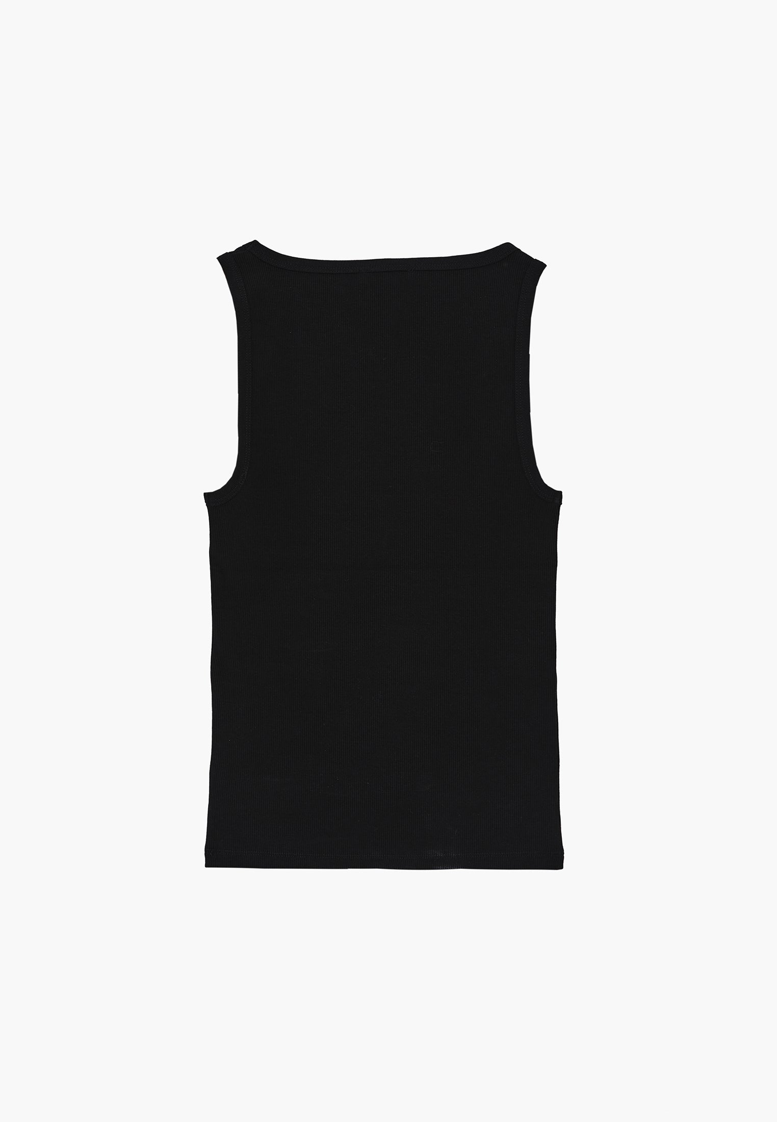 Square Neck Bodycon Tank Top - BLACK