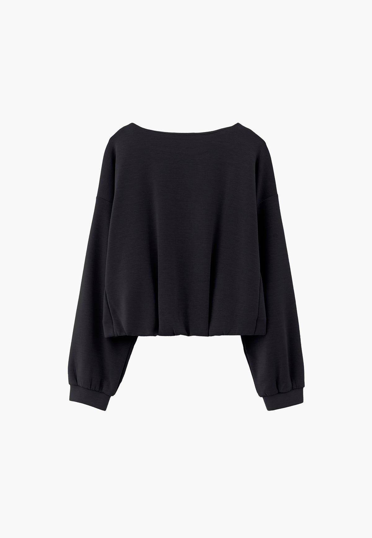 Oversize Balloon Form Sweatshirt - BLACK
