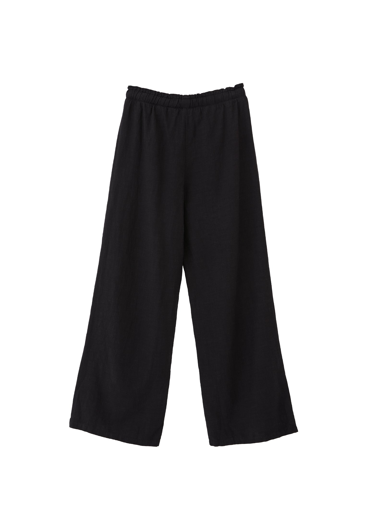 High Waist Wide Leg Pants - BLACK