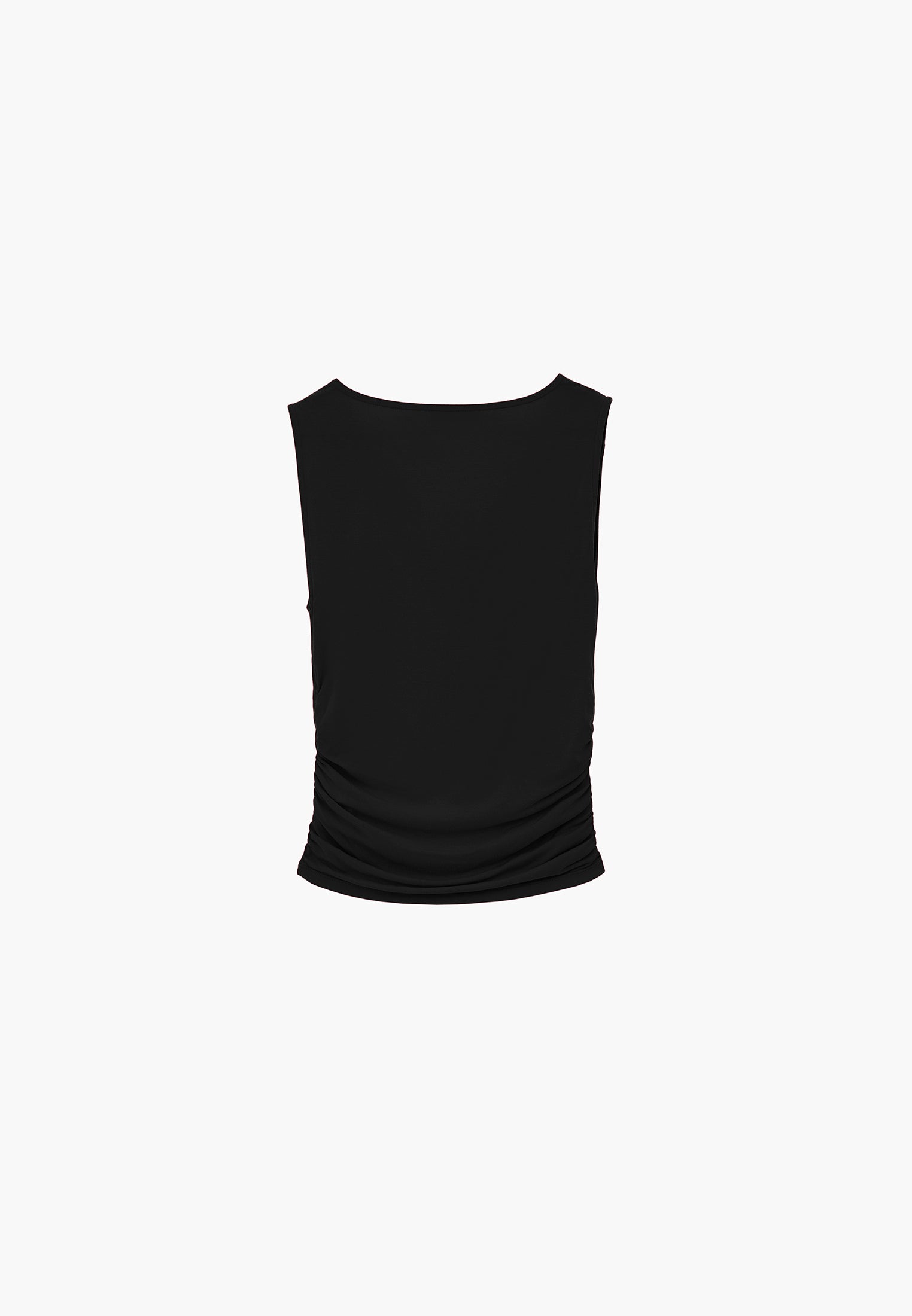 Cowl Neck Bodycon Tank Top - BLACK
