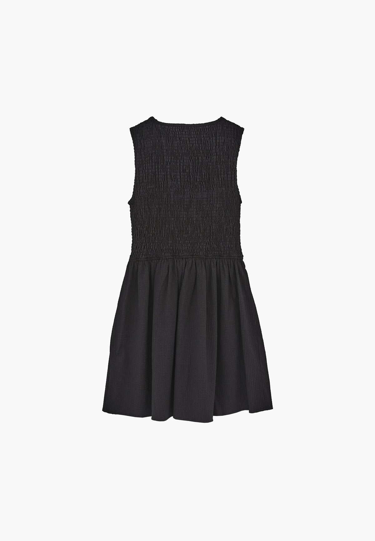 Smocked Sleeveless Women's Jumpsuit - BLACK