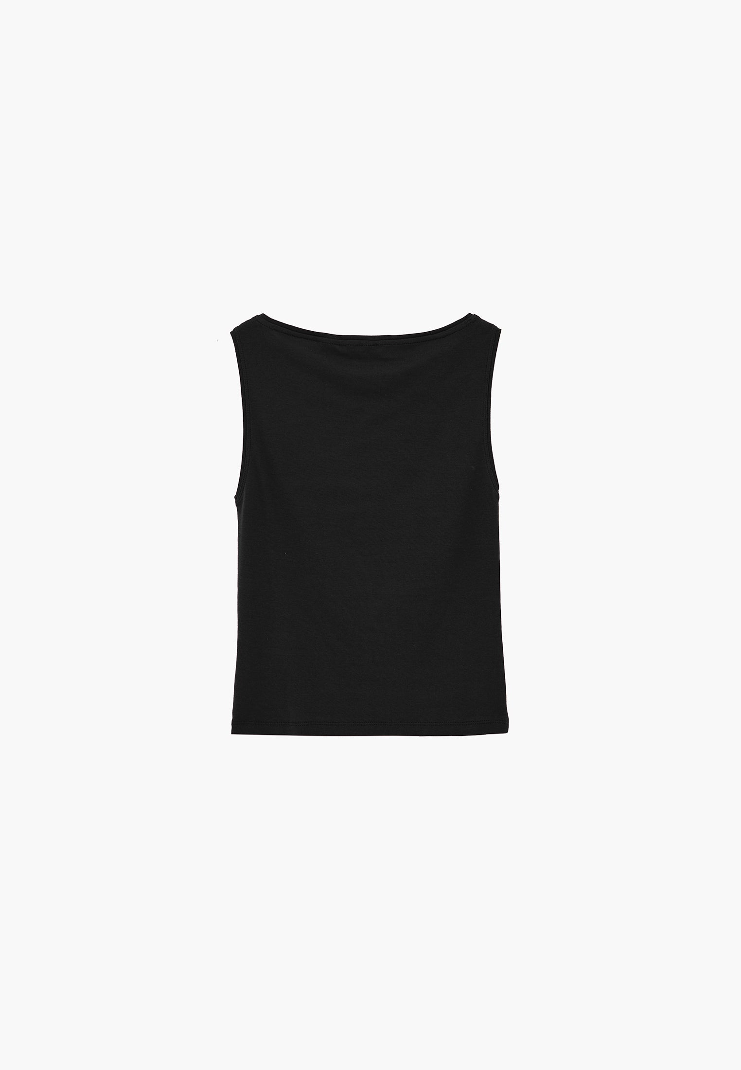 Boat Neck Tank Top - BLACK