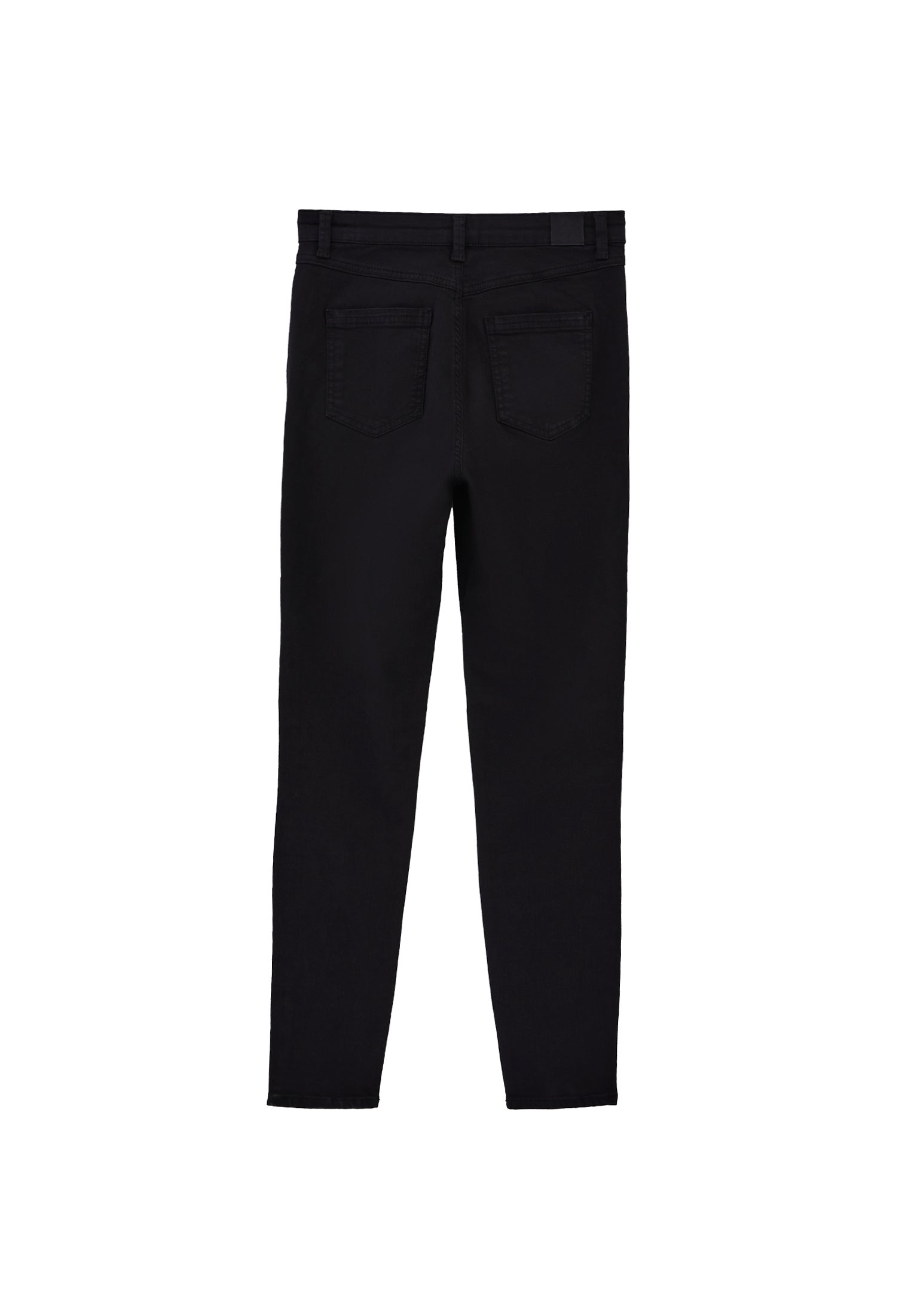High Waist Skinny Standard Trousers - BLACK