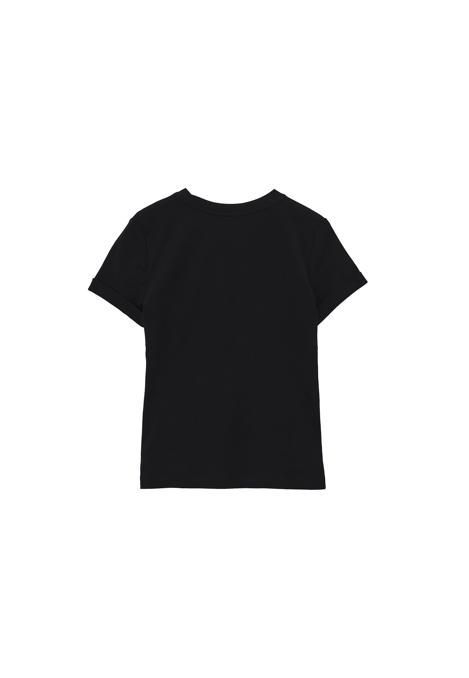 Cotton T-Shirt With Crew Neck - BLACK