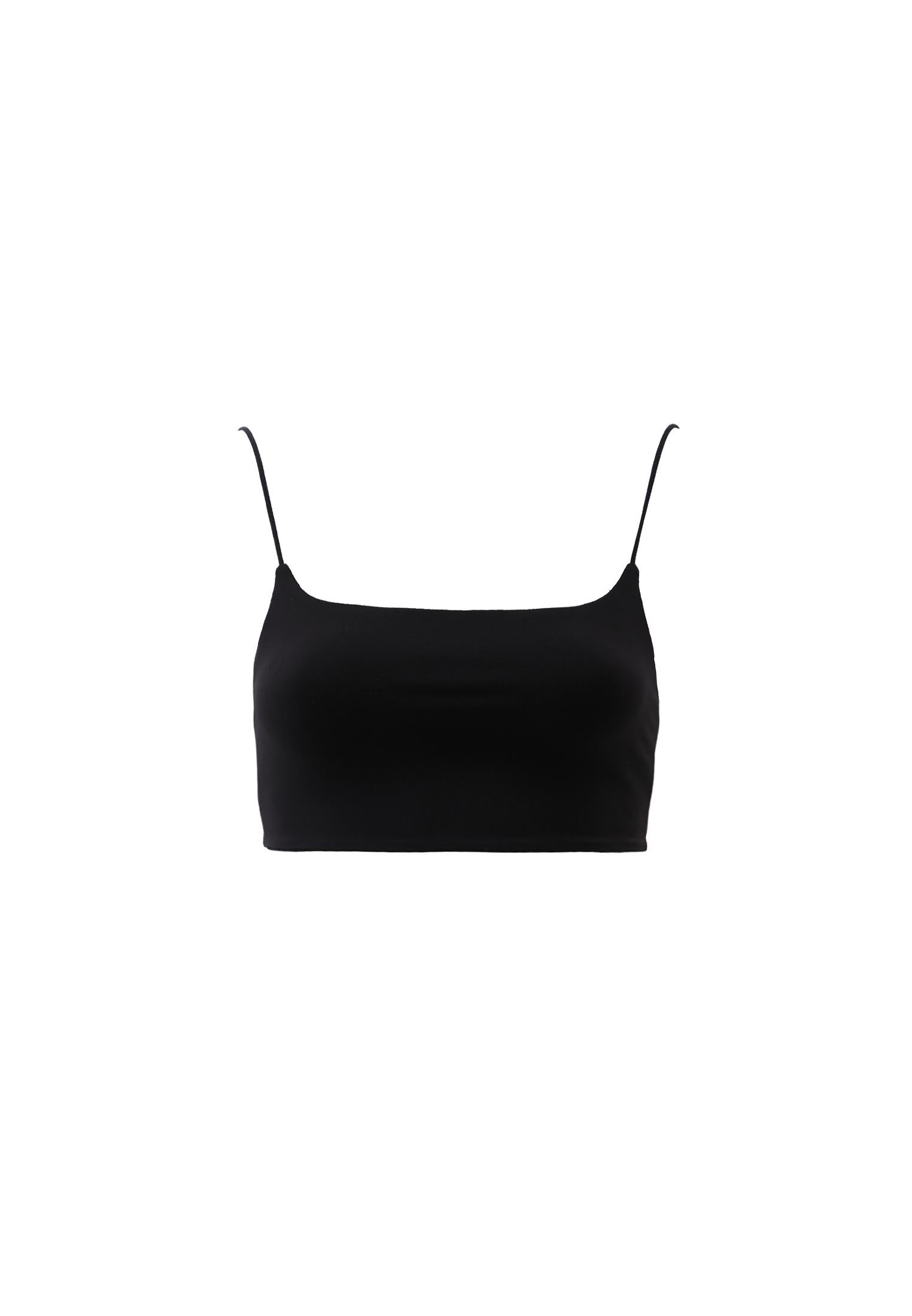 Square Neck Bodycon Bustier - BLACK