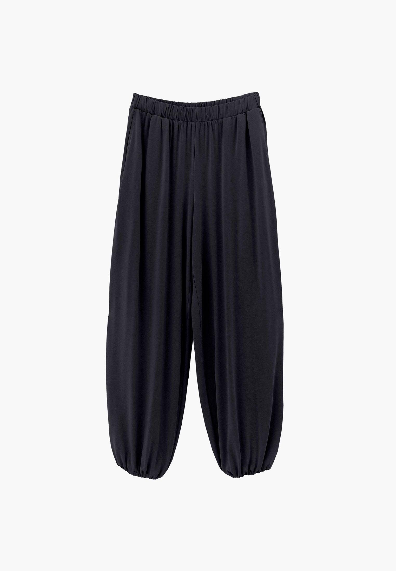 Balloon Form High Waist Jogger Pants - BLACK