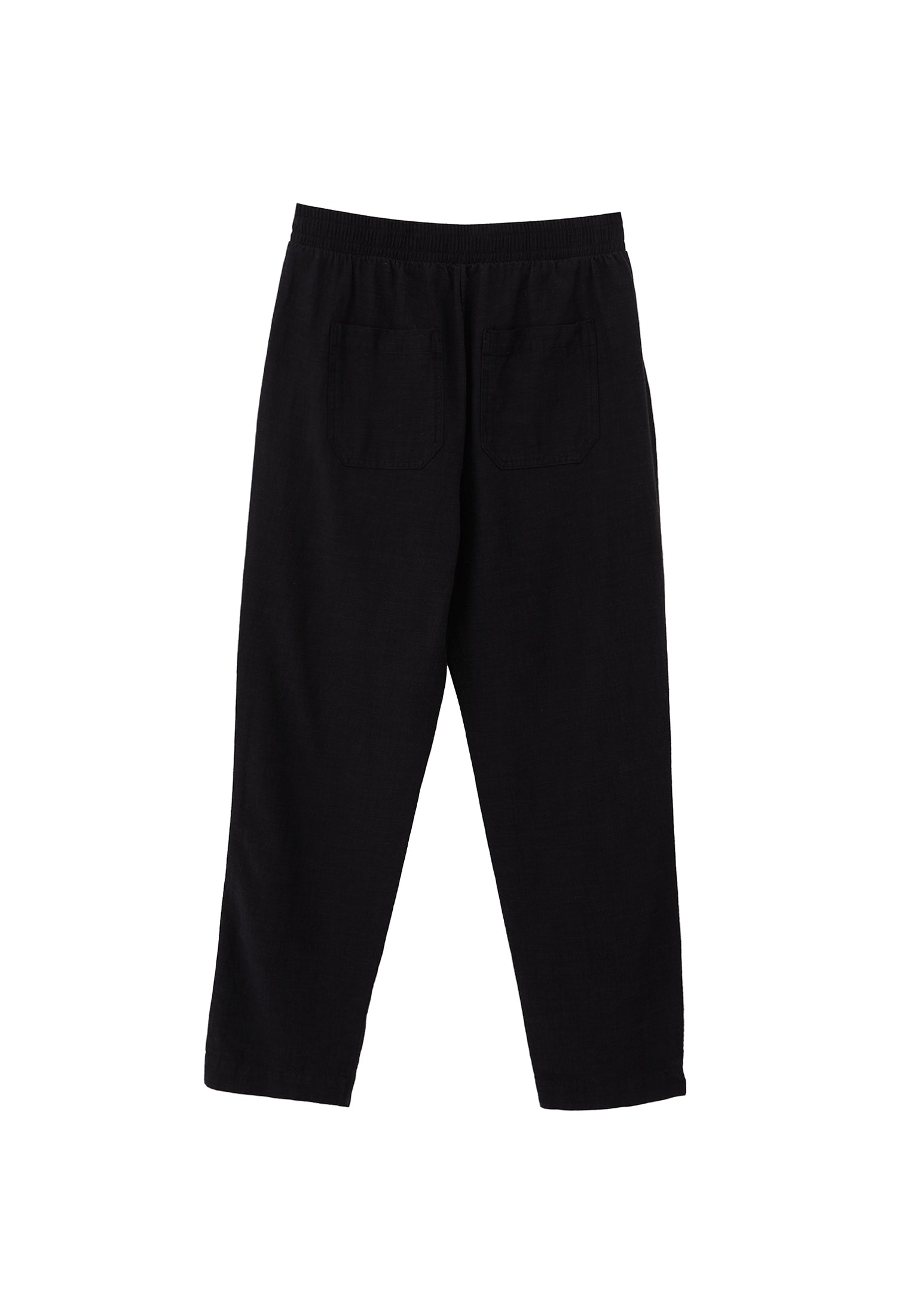Elastic Carrot Fit Trousers - BLACK