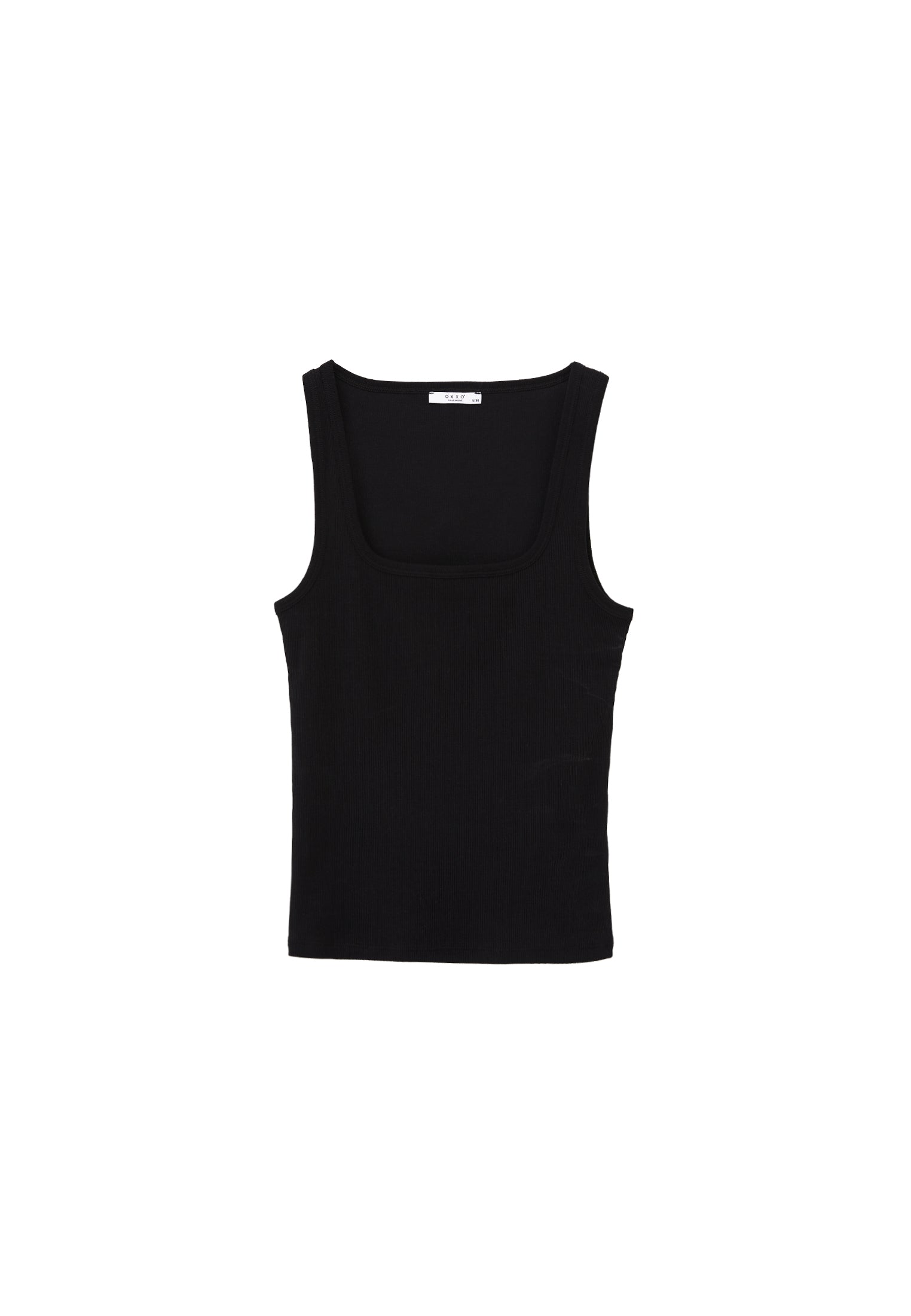 Square Neck Sleeveless Top - BLACK