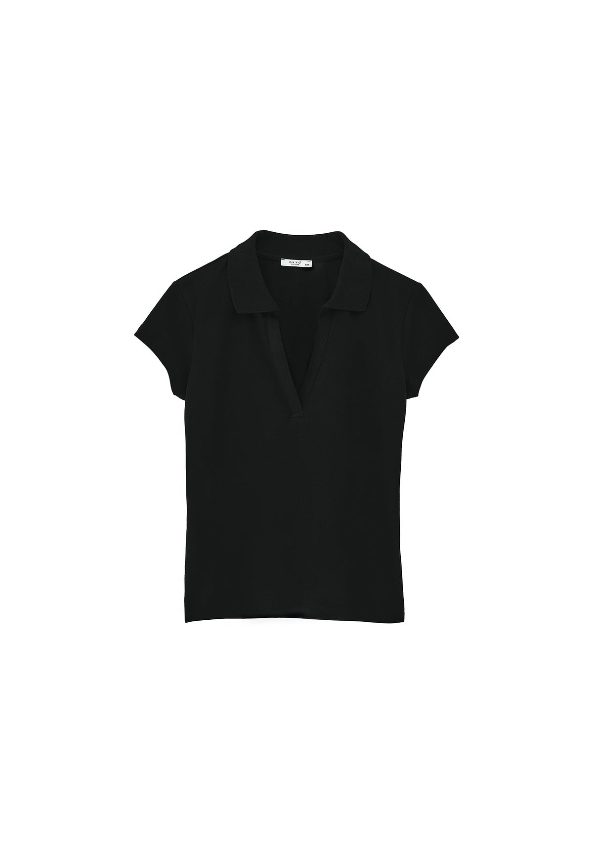 Polo Collar T-Shirt - BLACK