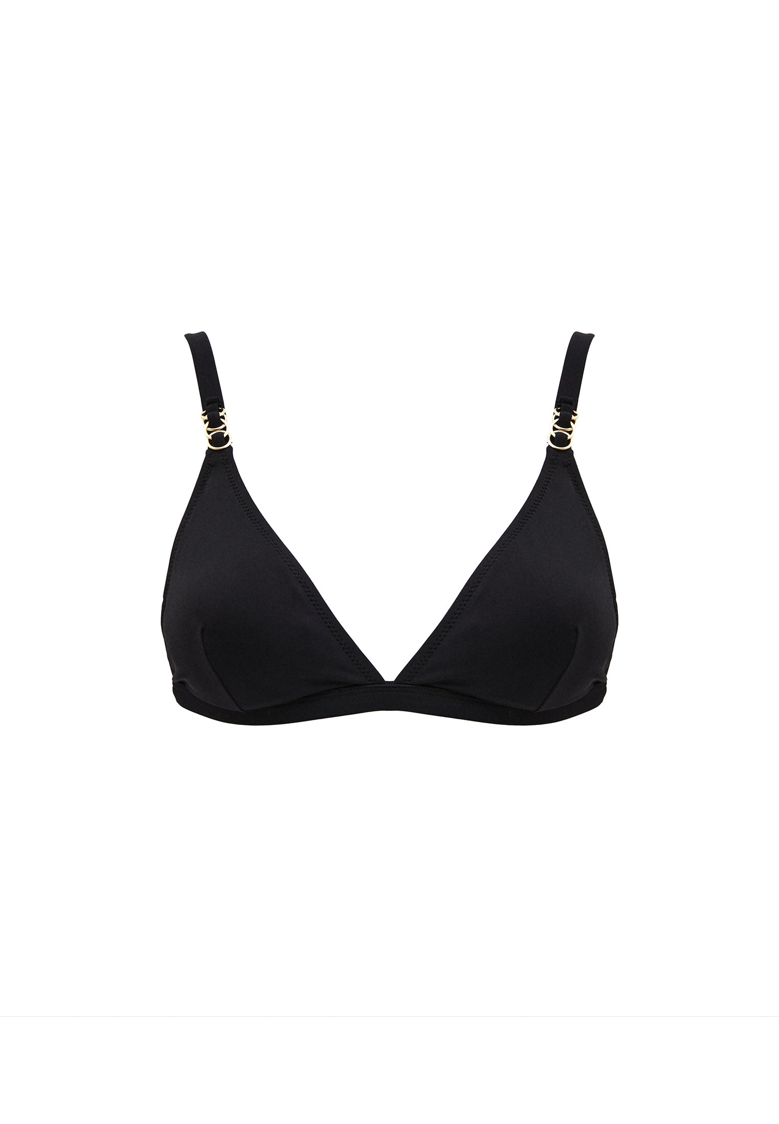 Bodycon Bikini Top With Buckle Detail - BLACK