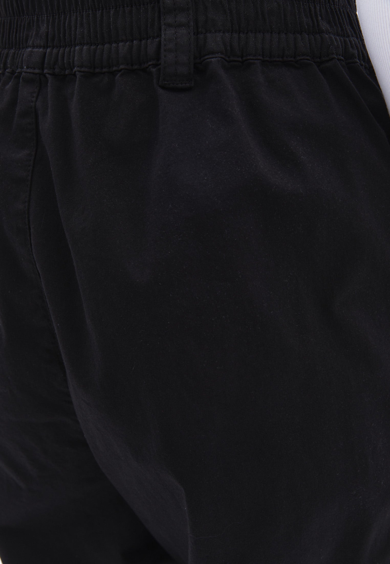 Jogger Hem High Waist Pants - BLACK
