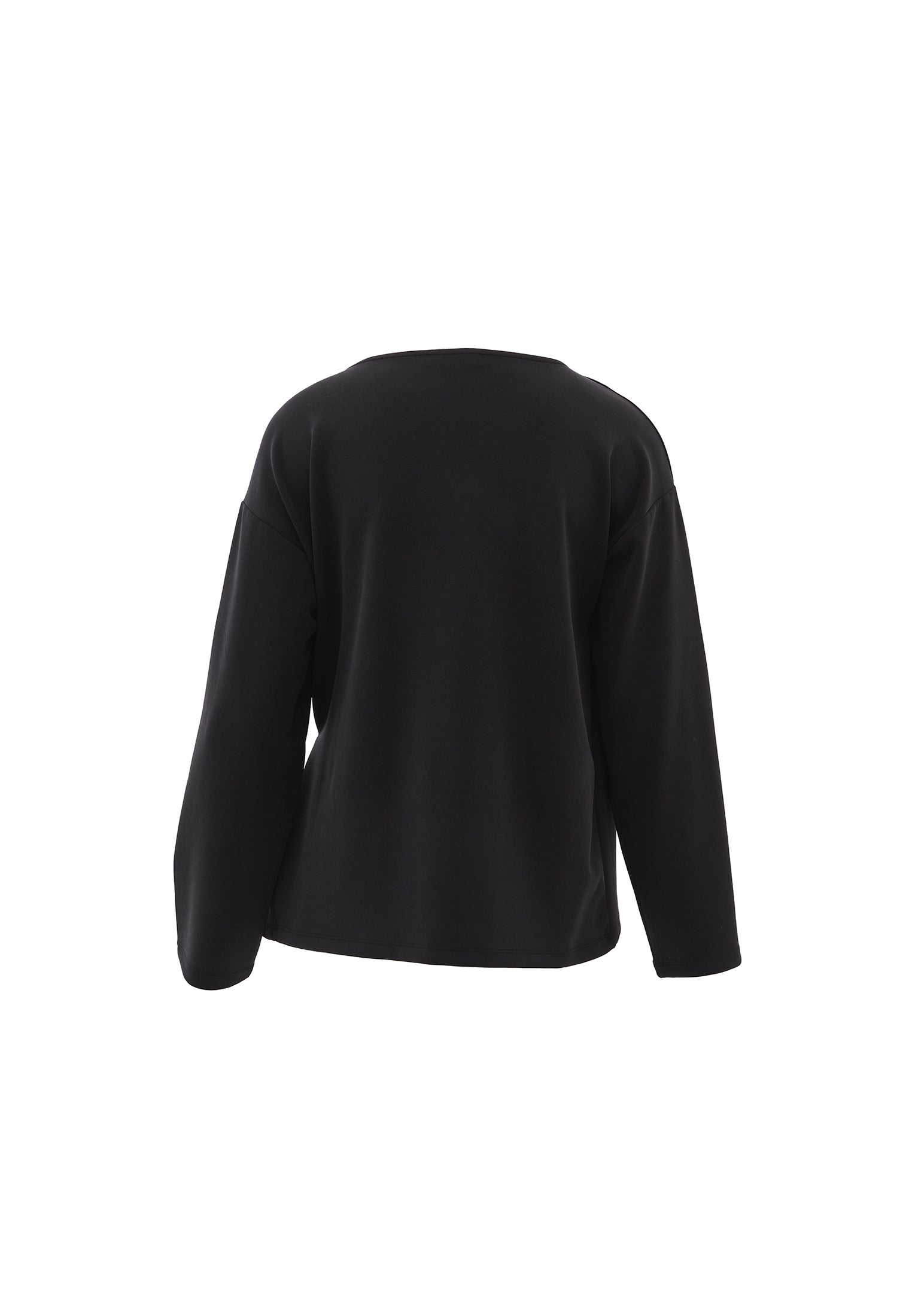 Long Cardigan With Wrap Neckline - BLACK
