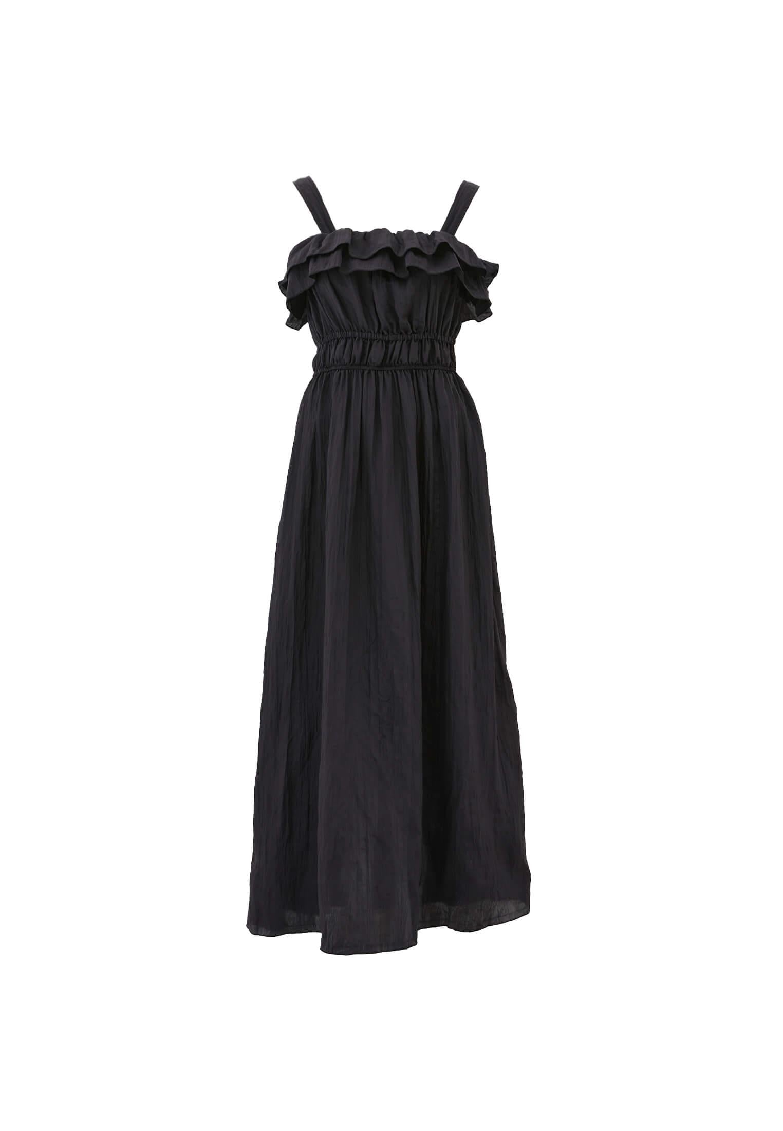 Wrinkled Look Dress - BLACK